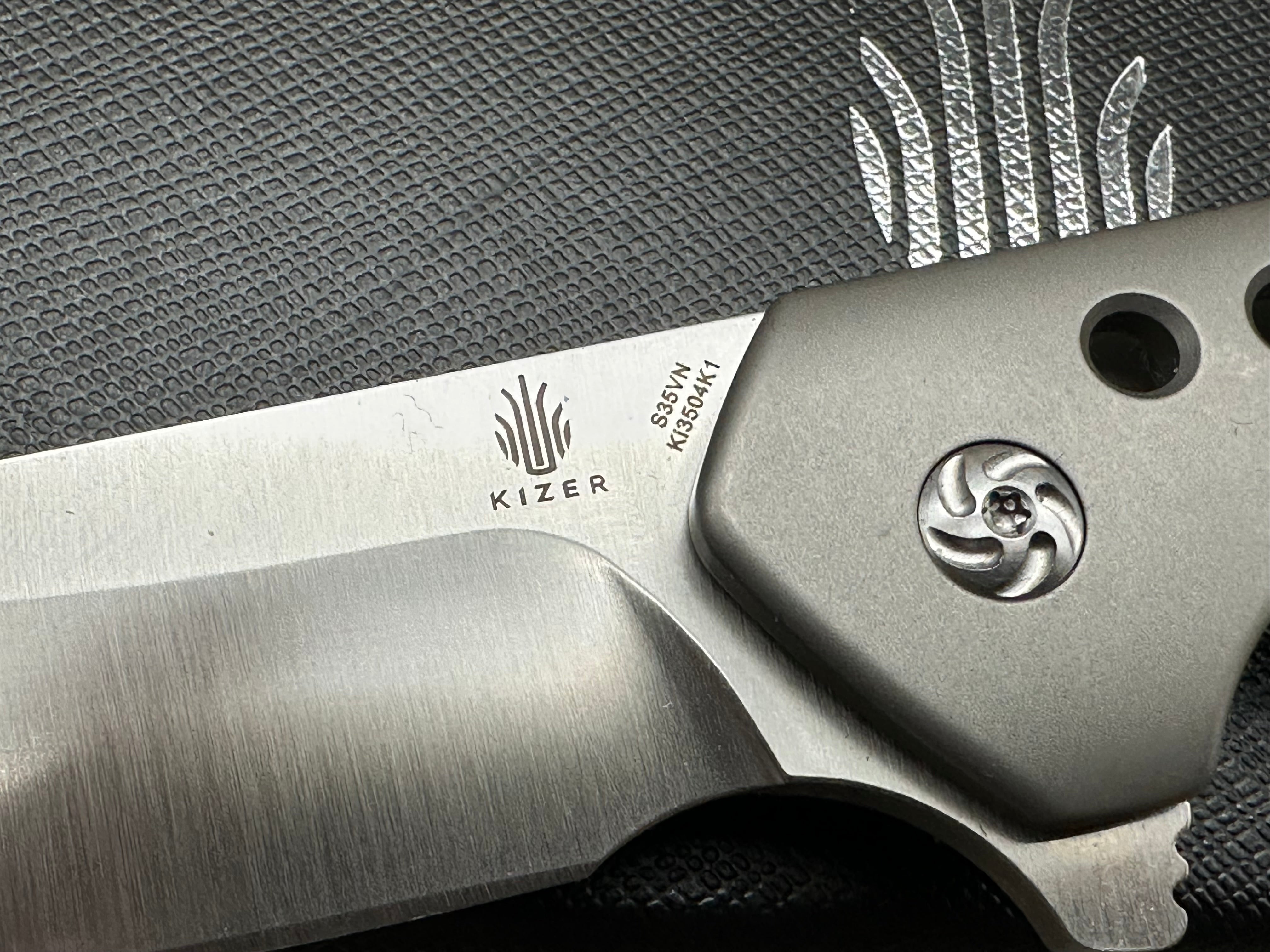 Kizer Guru Folding Pocket Knife - Ki 3504K1 with S35VN Steel Blade & Titanium Handle | Designed by Matt Degnan | EDC, Camping, Hiking & Outdoor Survival Tool