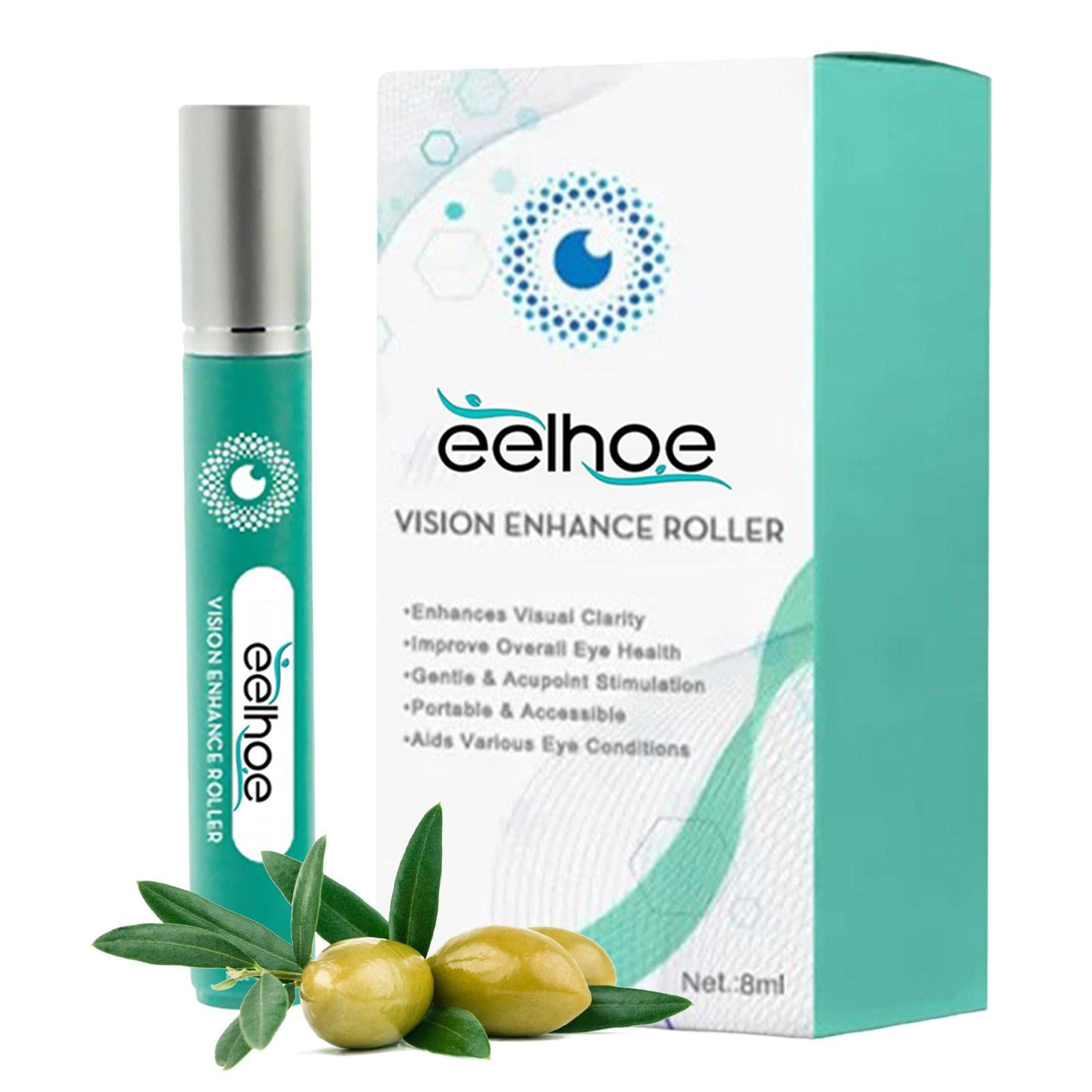 Vision Enhance Eye Roller for Men & Women - Anti-Fatigue Eye Massager with Cooling Gel to Relieve Puffiness, Dark Circles & Improve Eyesight - Perfect for Office, Travel & Home Use