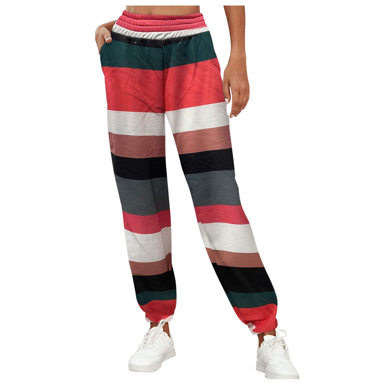 Women's High Waisted Leopard Print Yoga Pants - Lounge, Workout & Jogging Sweatpants (Multicolor, Size S) | Perfect for Yoga, Gym, Running & Casual Wear