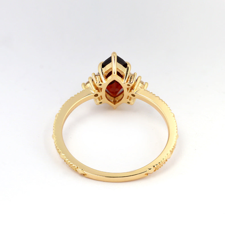 Natural Marquise Ruby July Birthstone Ring for Women - 925 Sterling Silver Engagement & Anniversary Gift | TB1575 | Perfect for Weddings, Parties & Special Occasions