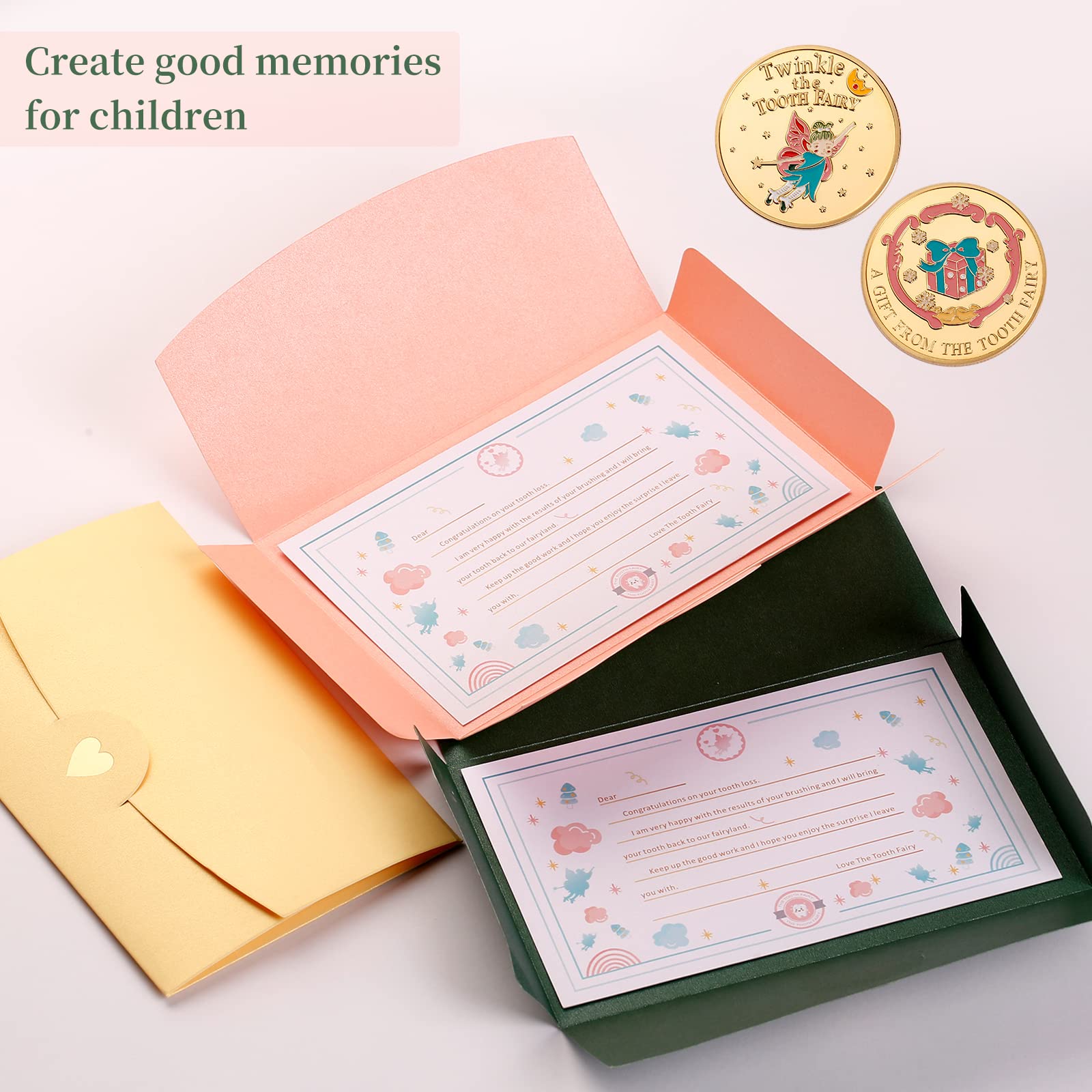 Tooth Fairy Gift Coins for Kids - 3 Pack Lost Tooth Rewards & Teeth Brushing Encouragement Set | Perfect for Tooth Fairy Visits, First Tooth Loss, and Dental Hygiene Motivation
