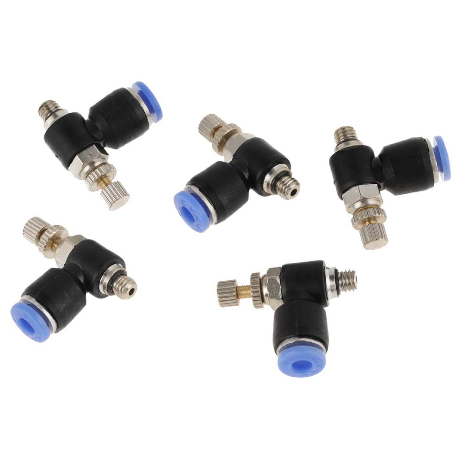 20 Pcs M5 Thread Push to Connect Air Fittings - 4mm OD Quick Release Pneumatic Tube Tee Union for Air Compressor, HVAC, and Automation Systems