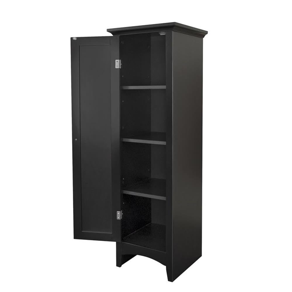 Classic American Black Kitchen Storage Pantry Cabinet with One Door - Perfect for Home, Office, and Restaurant Organization