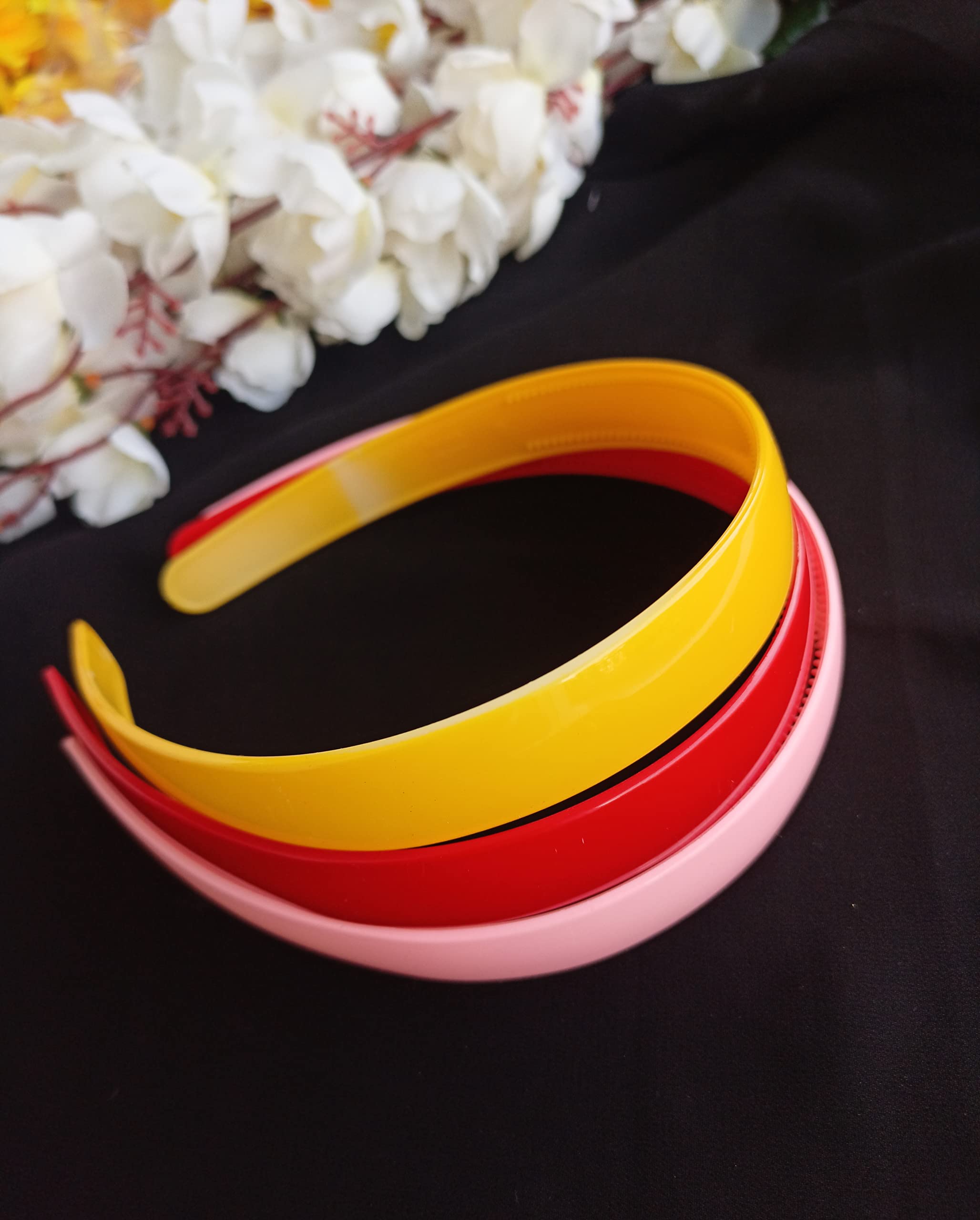 RedChimes 20mm Wide Colorful Plastic Teeth Hair Comb & Shine Hair Bands for Women & Girls - 12 Pack | Perfect for School, Work, Parties & Everyday Styling