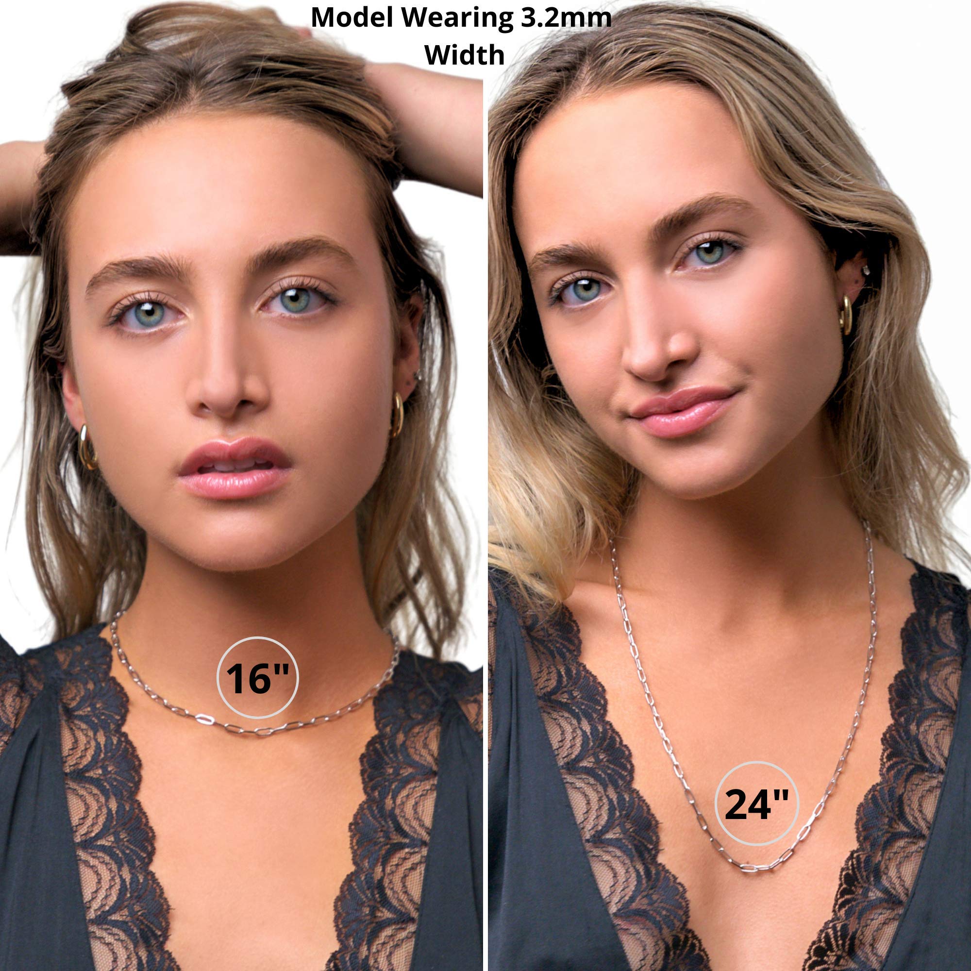 Beaux Bijoux Paperclip Chain Necklace for Women - Sterling Silver & 14k Gold Plated Trendy Layering Necklace | Adjustable Width & Length | Italian Crafted Fine Jewelry | Perfect for Everyday Wear, Layering & Special Occasions