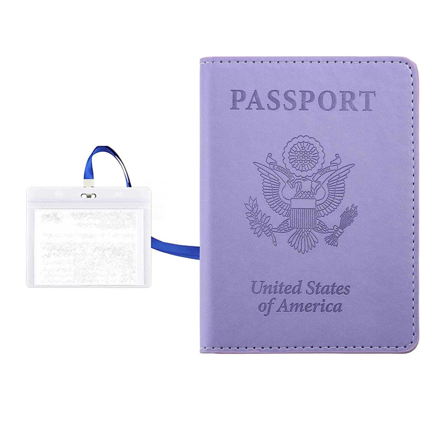 Leather Passport Wallet & Vaccine Card Holder Combo - Slim Travel Passport Cover Case with CDC Vaccination Card Protector (Purple) | Perfect for International Travel, Airports & Vaccination Record Storage