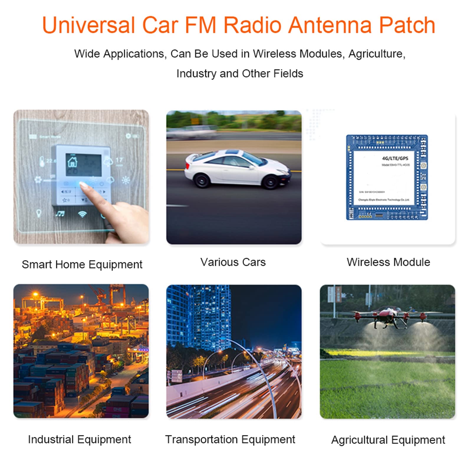 Hidden Car Radio Antenna - AM FM Windshield Adhesive Mount Patch Aerial for Auto & Truck | Stereo Receiver Antenna | Perfect for Clear Radio Reception While Driving