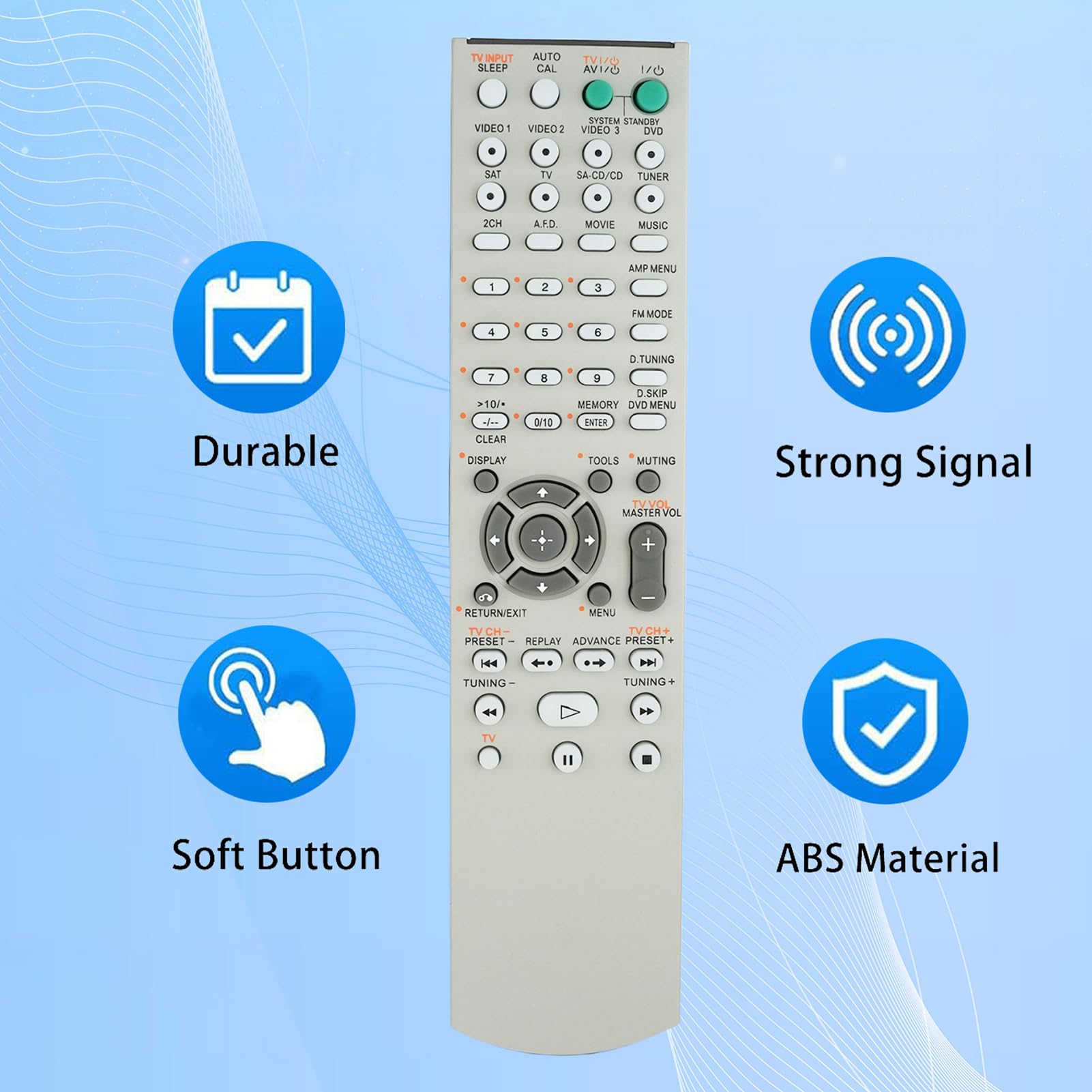 Original Remote Control Replacement for Sony STR-K790 STR-KG700 STK-KG700 STR-DH100 STR-DH800 AV Receiver - Compatible with Surround Sound Systems, Home Theater & Entertainment Setups