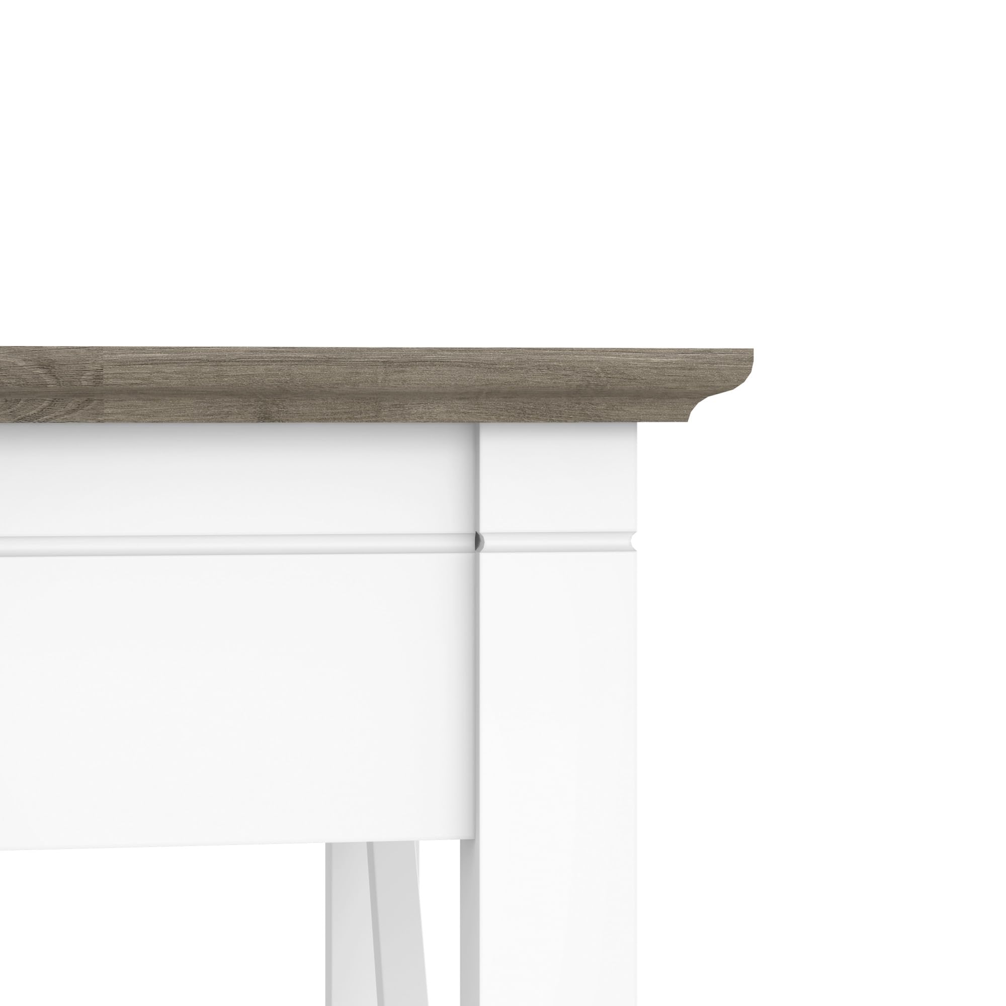 Bush Furniture Key West 60W Modern Farmhouse L-Shaped Desk - Pure White & Shiplap Gray | 60-Inch Corner Computer Desk for Home Office, Gaming & Study | Space-Saving Workstation for Small Rooms