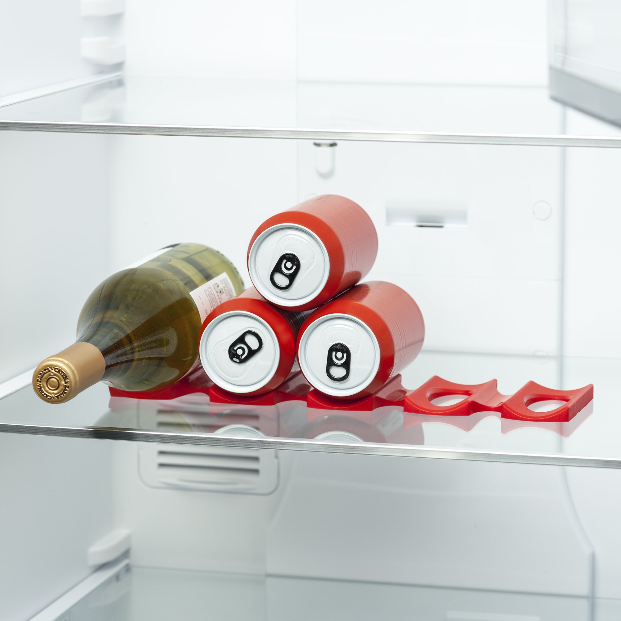 Red Silicone Shelf Organizer - One Size - Perfect for Kitchen, Bathroom & Office Storage