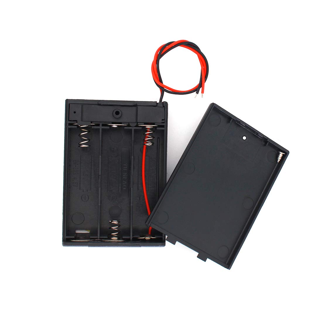 OLIREXD 3 AA Battery Holder with ON/Off Switch - 4.5V Battery Box with Screw Cap, Wire Leads & Storage Case - Perfect for DIY Electronics, Flashlights, Toys and Science Projects (4-Pack)