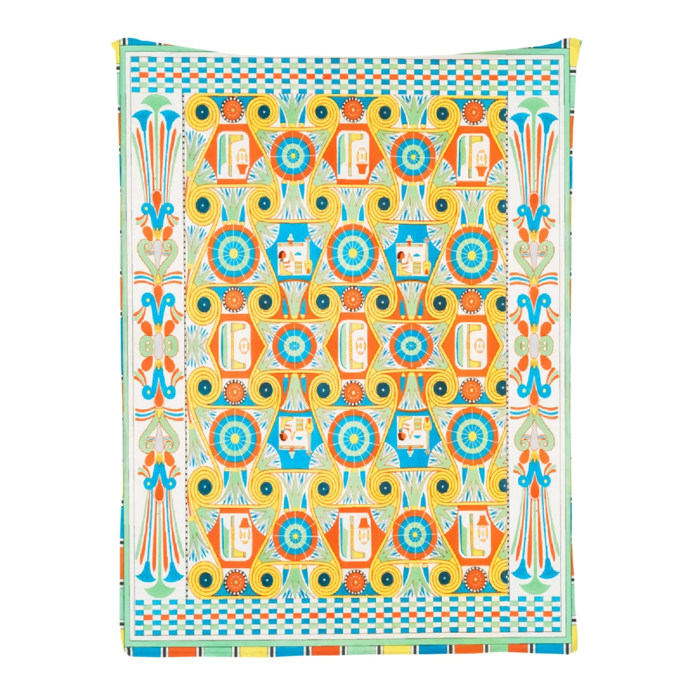 Yakujo Patterns Cube Art Lightweight Flannel Fleece Blanket - 120