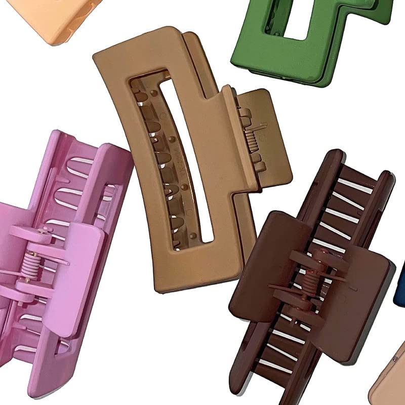 FAMEZA 6-Pack Non-Slip Hair Claw Clips for Thick Hair - Strong Square Grip Fashion Hair Accessories for Women & Girls | Perfect for School, Work, and Everyday Style