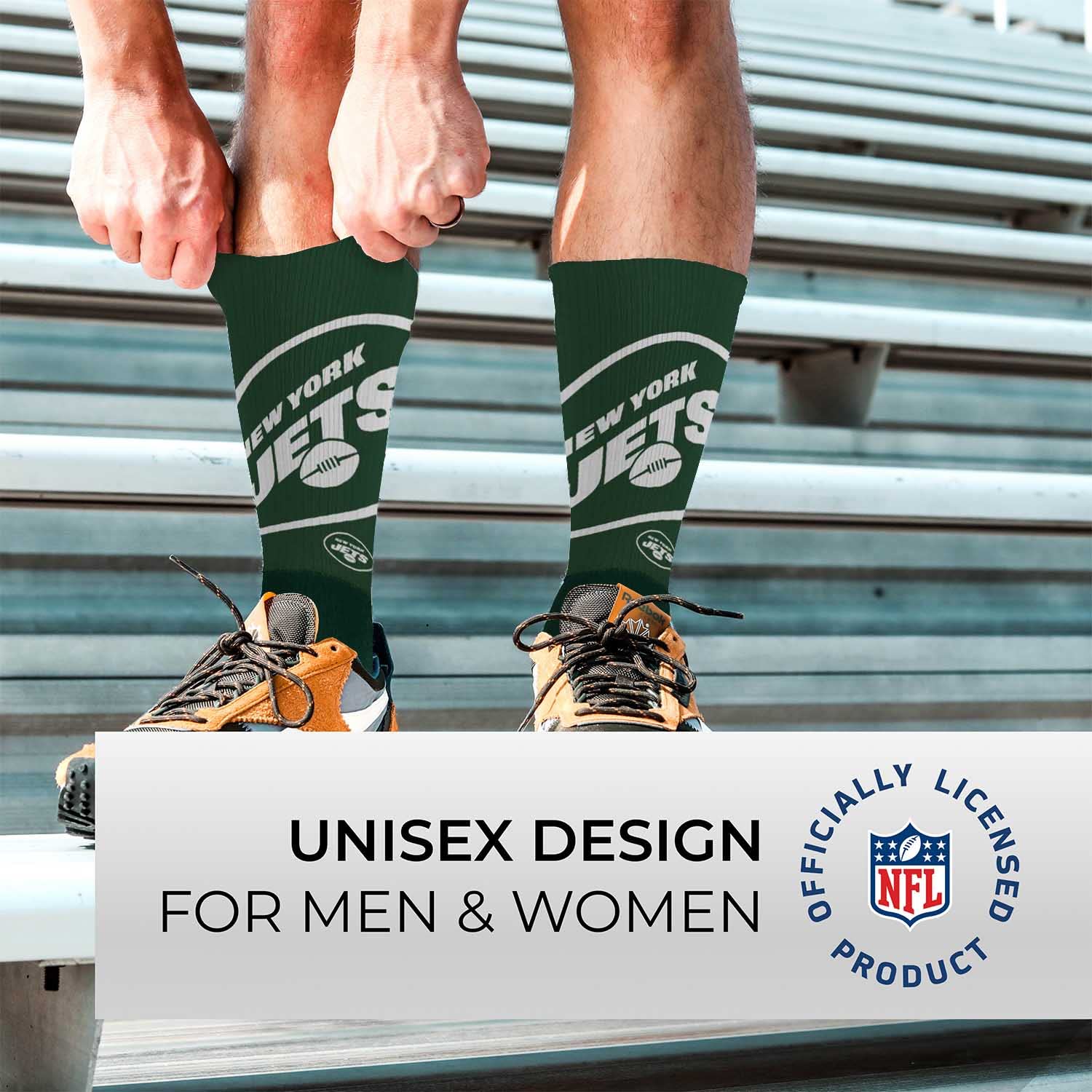 NFL Team Logo Adult Crew Socks for Men - Machine Washable, Warm & Cold Weather Comfort - Perfect for Game Day, Sports, and Casual Wear