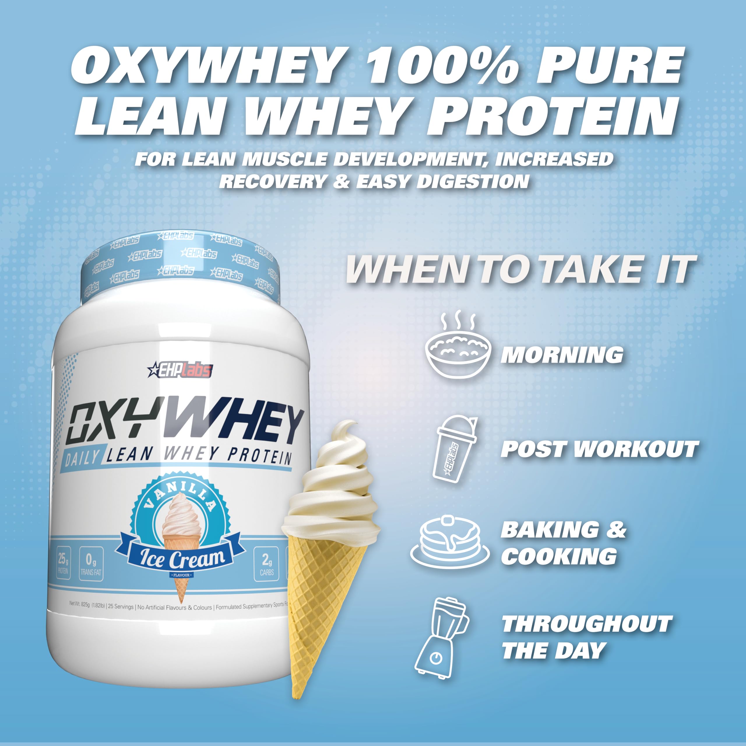 EHP Labs OxyWhey Protein Powder - 2lb Whey Protein Isolate for Muscle Growth & Recovery - Ideal for Gym Workouts, Weight Loss & Post-Workout Nutrition