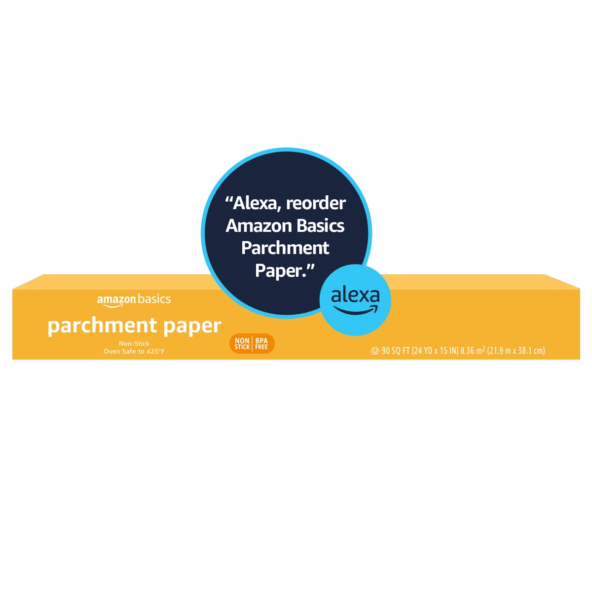 Amazon Basics Parchment Paper - 90 Sq Ft Roll (30cm x 9.1m) - Non-Stick Baking Paper for Cookies, Cakes & Roasting - Oven Safe Up to 450°F (232°C) - Perfect for Baking, Cooking & Meal Prep