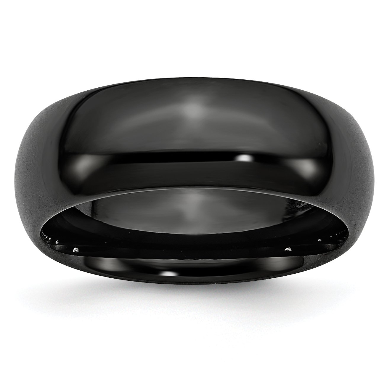 8mm Black Ceramic Wedding Band Ring for Men - Polished Finish, Durable & Comfortable for Everyday Wear, Gifts & Special Occasions