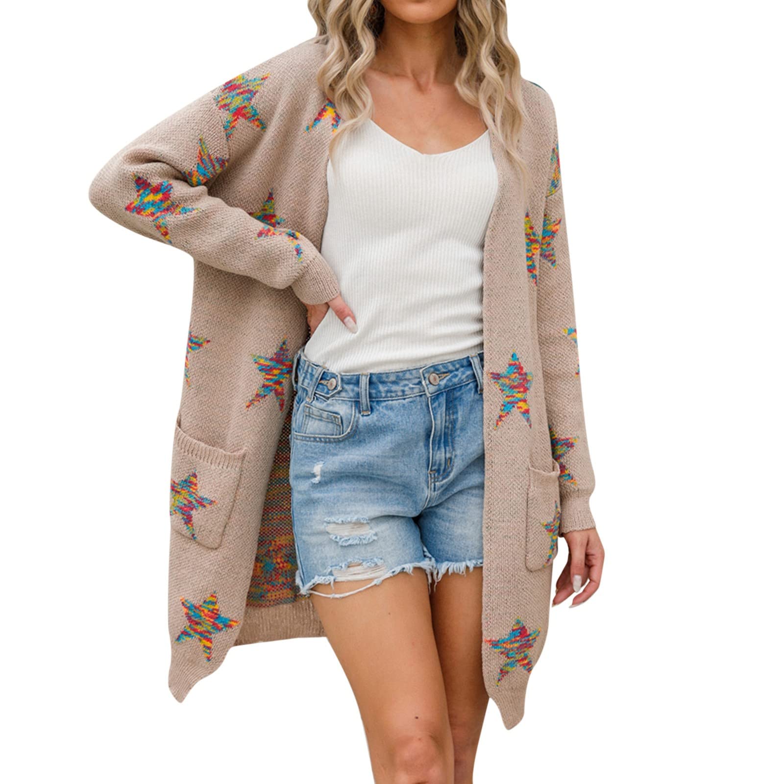 Women's Long Open Front Cardigan Sweater - Soft Knit Long Sleeve Casual Winter Cardigan with Pockets | Cozy Loungewear, Office Wear & Layering Essential