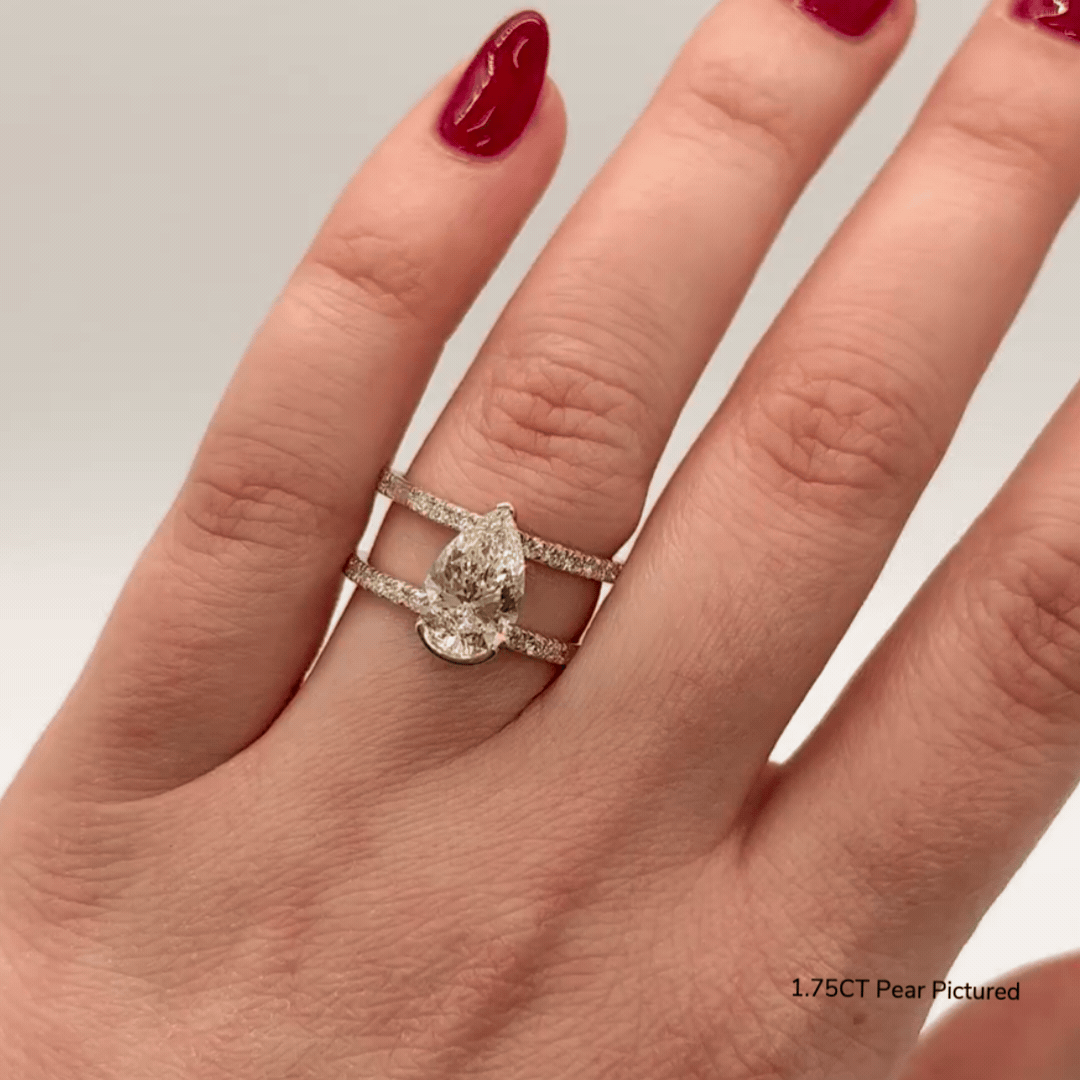 Pear Double Band Ring - Elegant Stackable Ring for Women, Dainty Jewelry Gift for Her, Perfect for Everyday Wear & Special Occasions