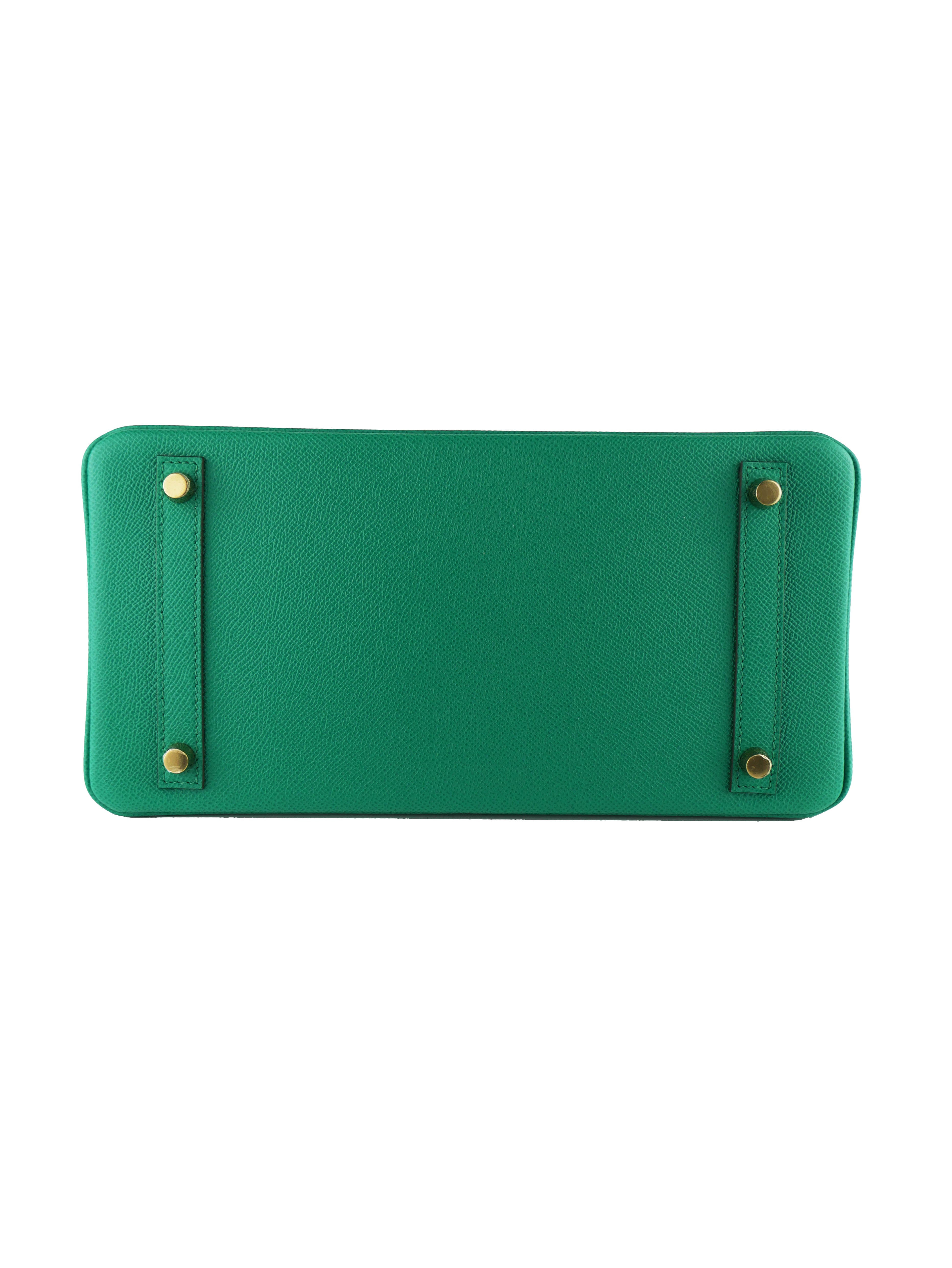 Authentic Hermes Birkin 30 Handbag in Vert Jade Green - Luxury Tote Bag for Women, Perfect for Work, Travel & Special Occasions