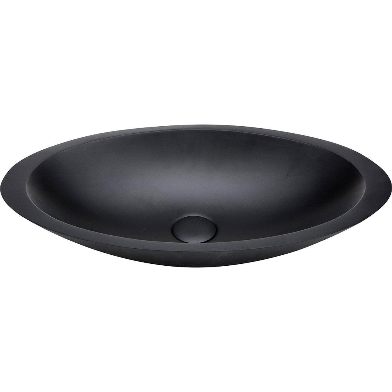 Fienza CSB01 MB Matte Black Above Counter Solid Surface Basin - Modern Bathroom Sink for Vanity, Powder Room & Guest Bath Installation