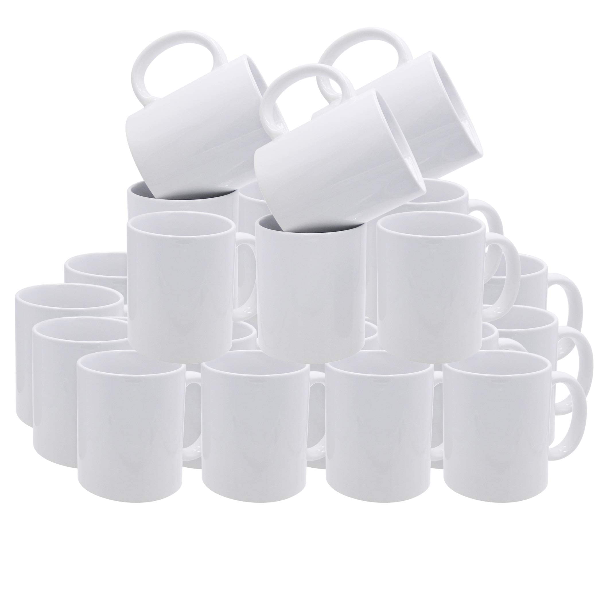 36 Pack White Sublimation Mugs - 11 oz Ceramic Coffee Cups for Custom Printing, Bulk Blank Mugs for DIY Personalized Gifts, Promotional Items & Home/Office Use (Great for Holidays, Corporate Events & Photo Gifts)