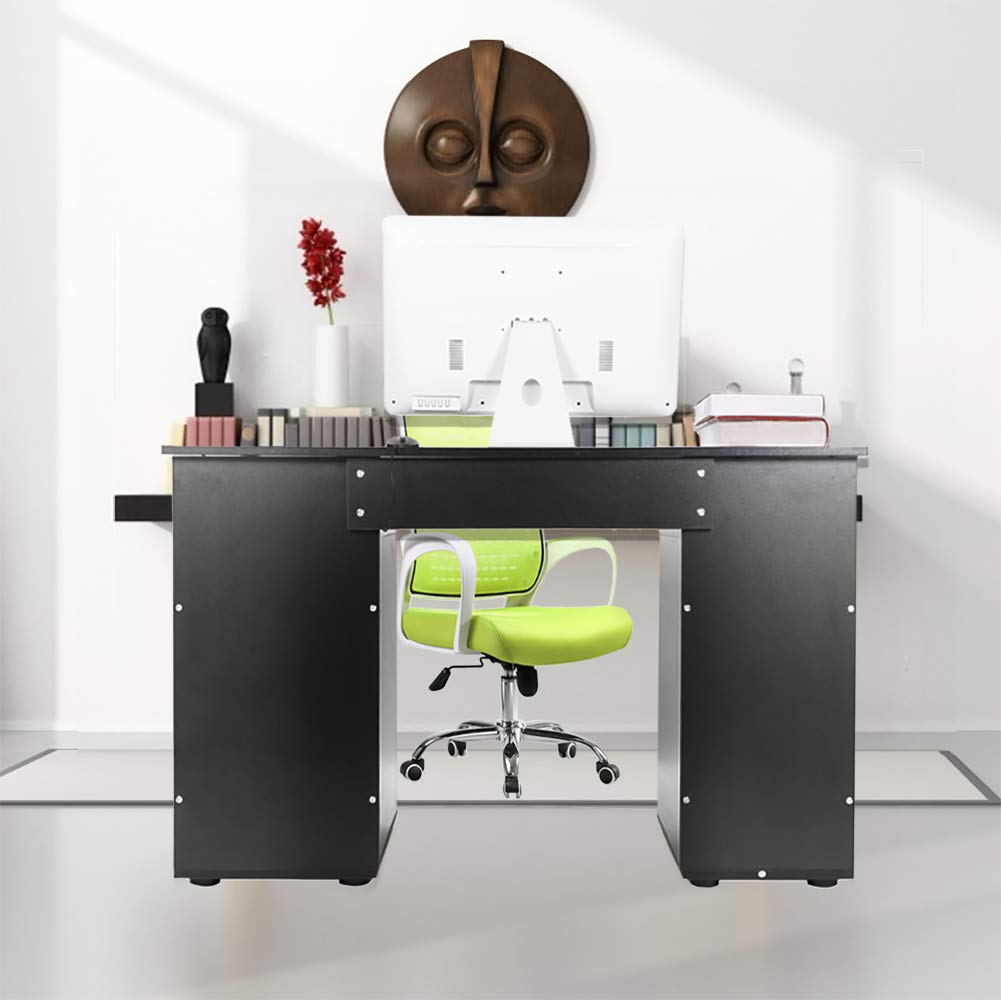 Ergonomic Computer Desk with 2 Drawers & Keyboard Tray - Home Office Desk, Study Writing Workstation with Storage - Perfect for Small Spaces & Remote Work Setup