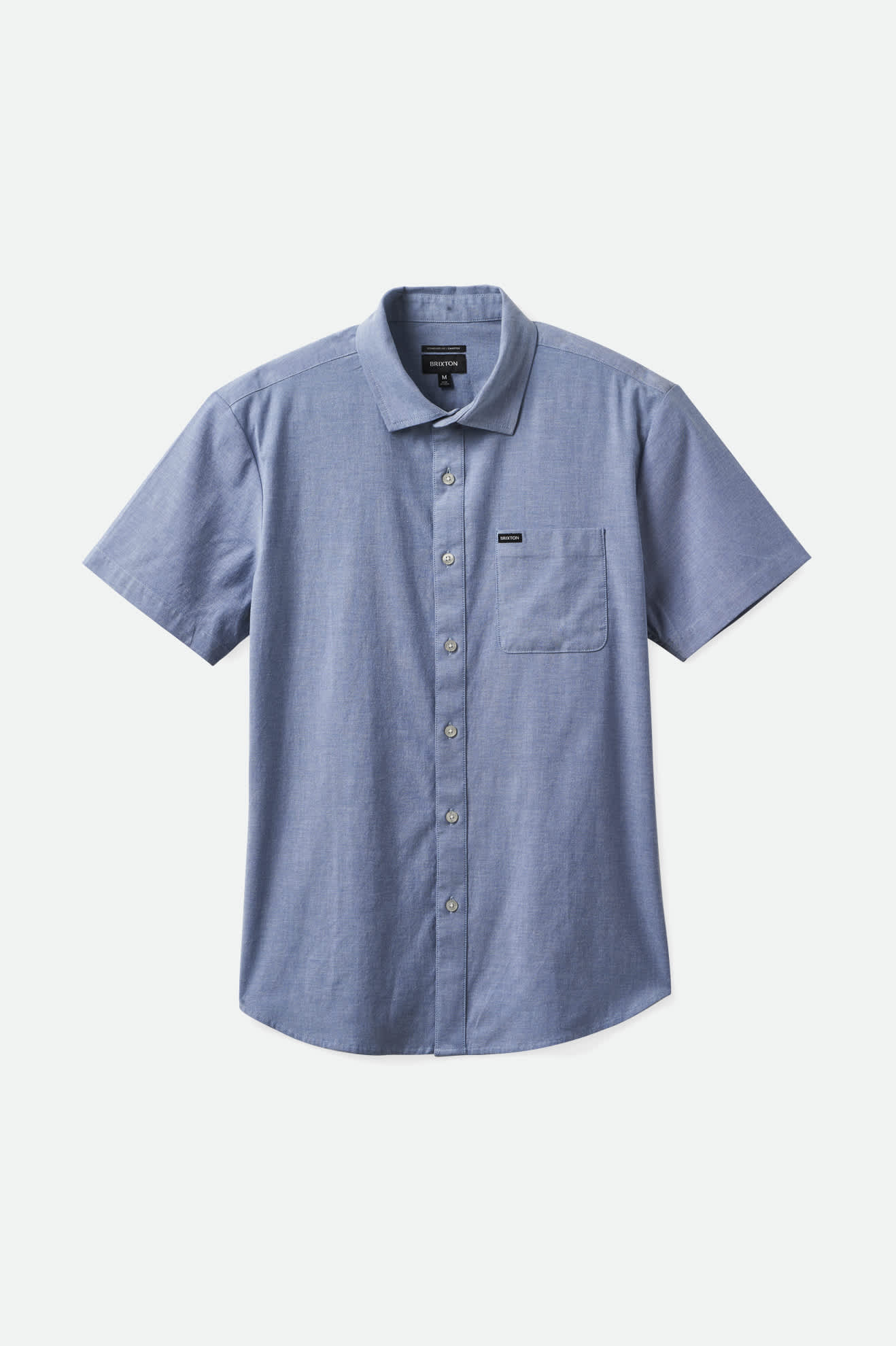 Men's Charter Oxford Short Sleeve Shirt - Light Blue Chambray Fabric for Casual Wear & Summer Outfits