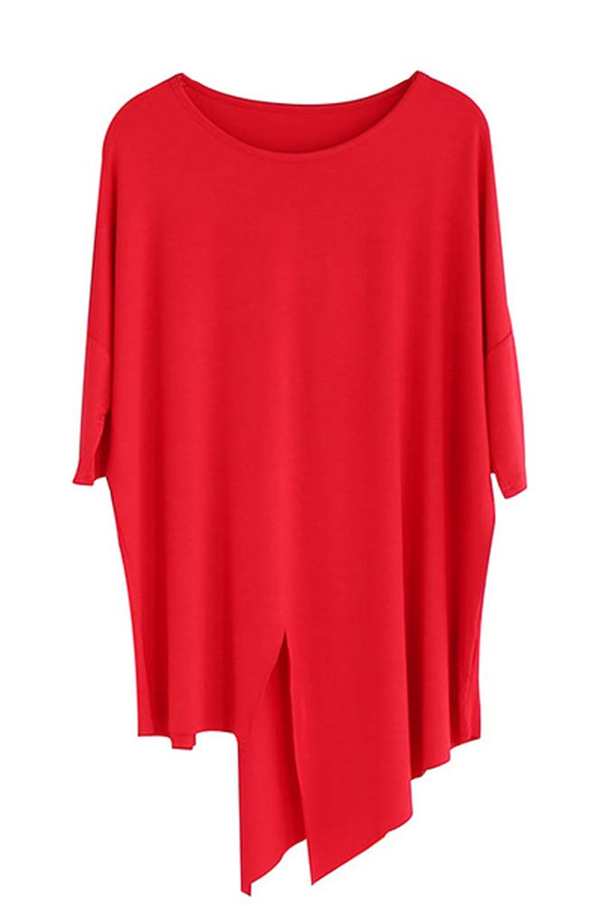 Angcoco Women's Salsa Dance Top - Sexy Latin Ballroom Dance Shirt with Slit & Irregular Hem | Perfect for Salsa, Bachata, Tango & Performance Costumes