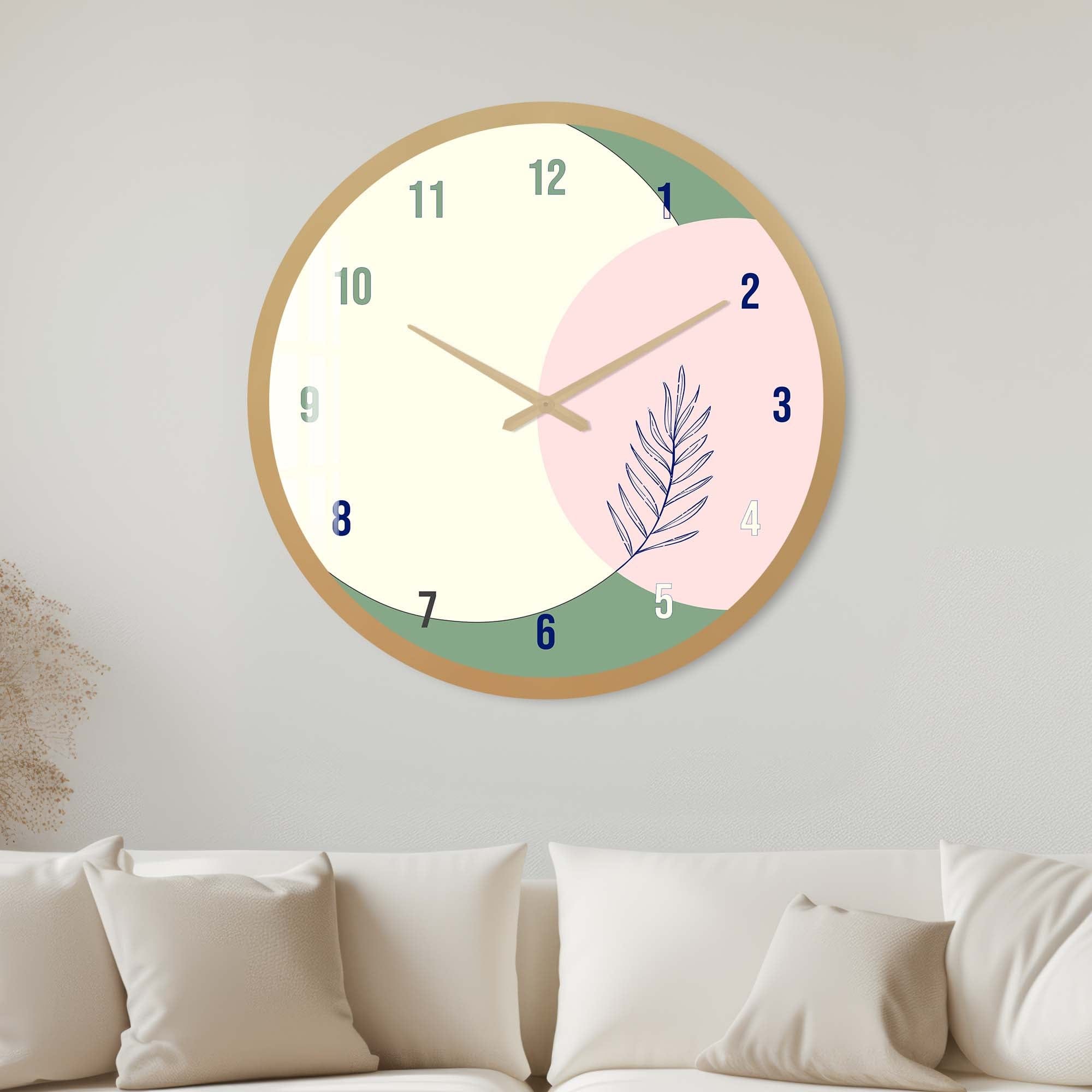 Premium Pistachio Glass Wall Clock - Modern Silent Non-Ticking Decor for Living Room, Bedroom, Office | Home & Office Decor