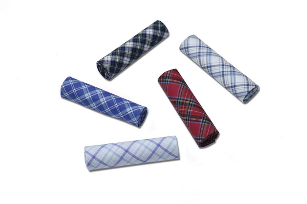 Premium 5-Pack 100% Soft Cotton Men's Pocket Handkerchiefs - Breathable & Absorbent for Everyday Use, Weddings, and Formal Occasions