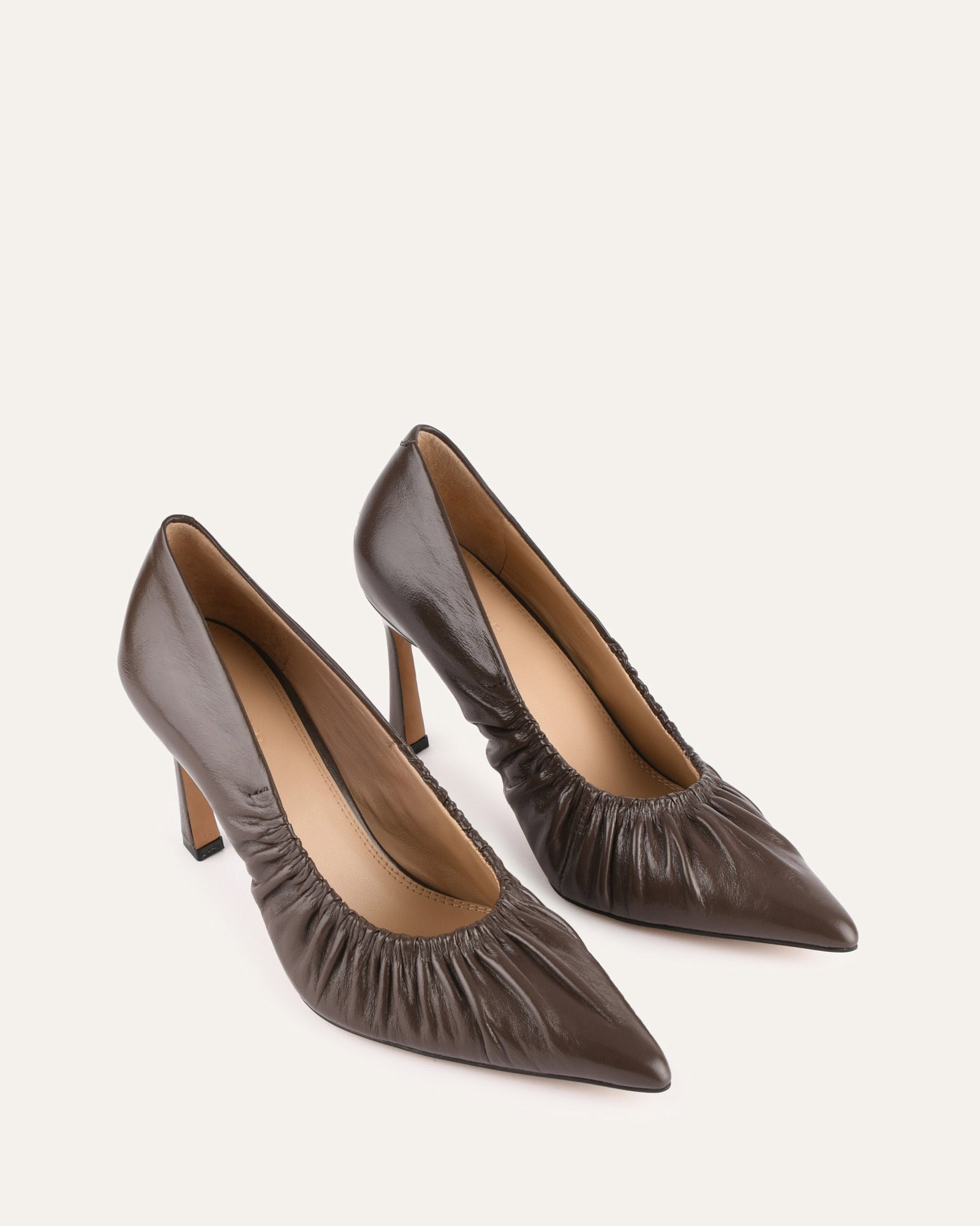 Sinclair Dark Rye Leather High Heels for Women - Elegant Dress Shoes for Office, Party & Special Occasions
