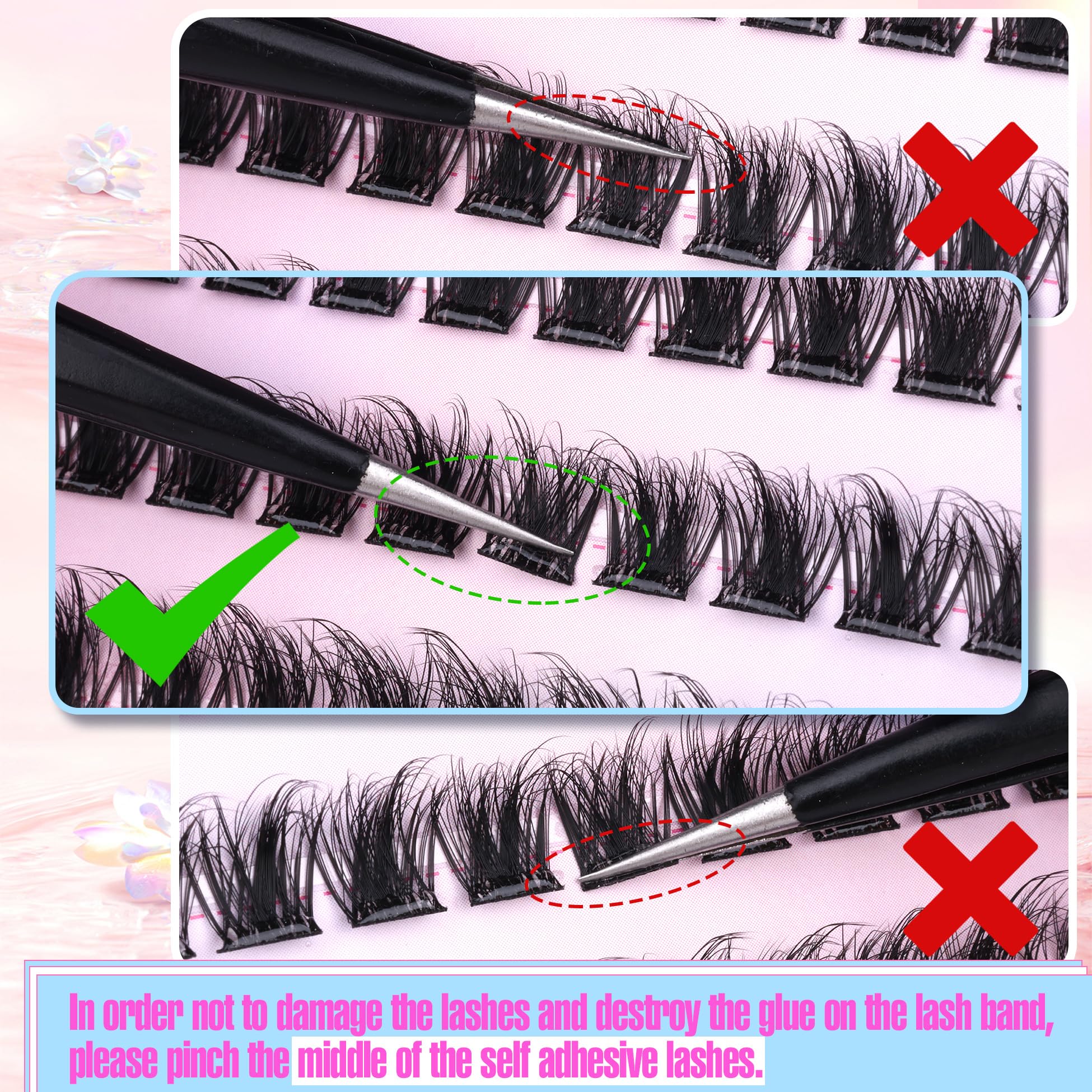 Zegaine Self-Adhesive Eyelash Clusters - Natural Look Reusable False Lashes, No Glue Needed (10-14mm, Wispy C-Curl) | Perfect for Daily Wear, Special Occasions & Bridal Makeup
