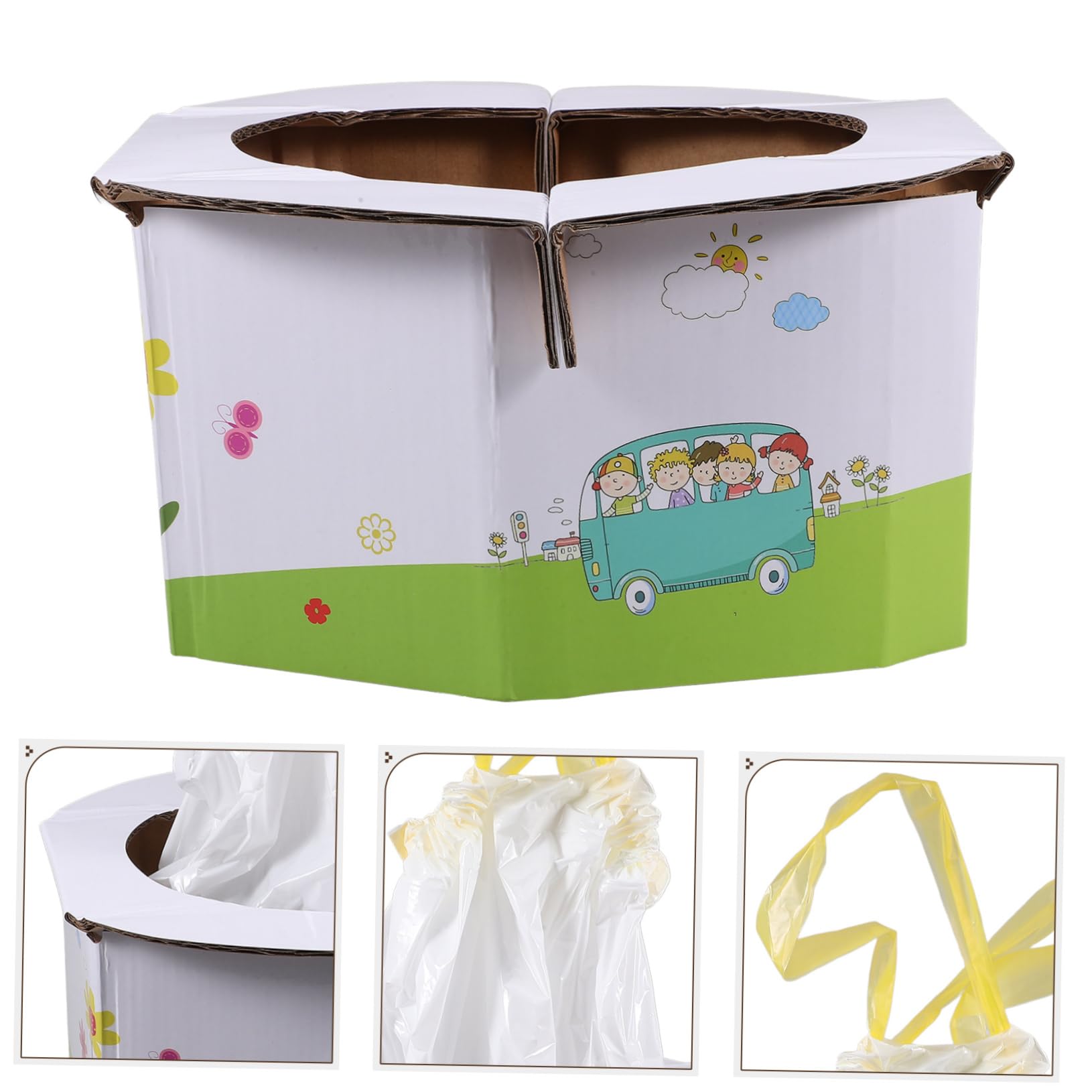 HEMOTON Portable Travel Potty Seat - 8pcs White Plastic Toilet Trainer for Kids | Car, Camping & Outdoor Adventures