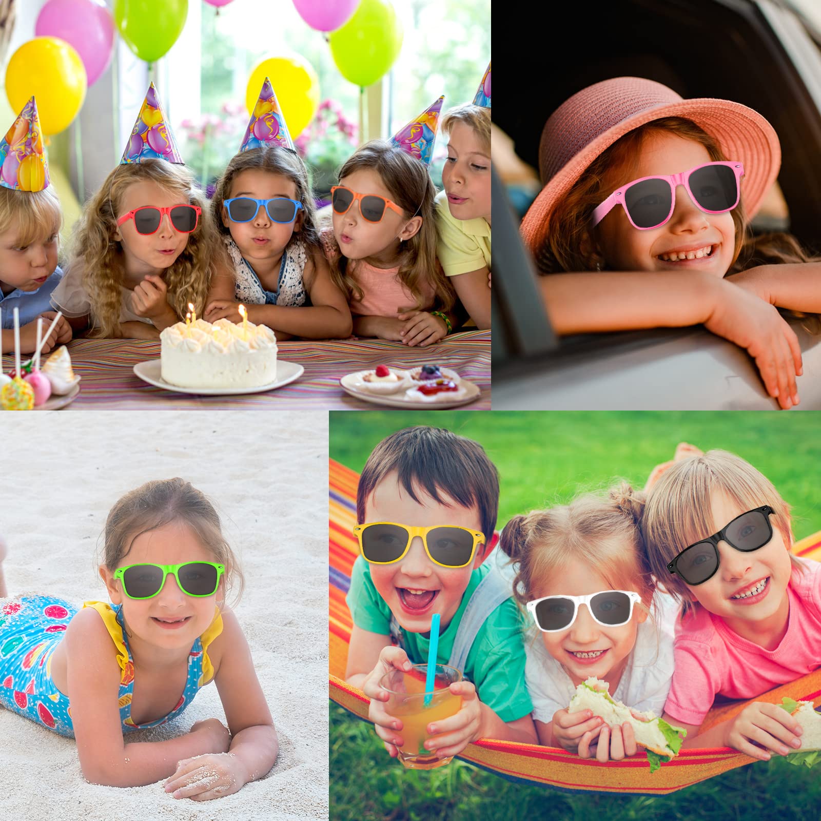 FEPITO Kids Party Sunglasses Bulk Pack - Fun Birthday Party Favors & Supplies for Boys and Girls - Perfect for Birthday Parties, Pool Parties, and Summer Events
