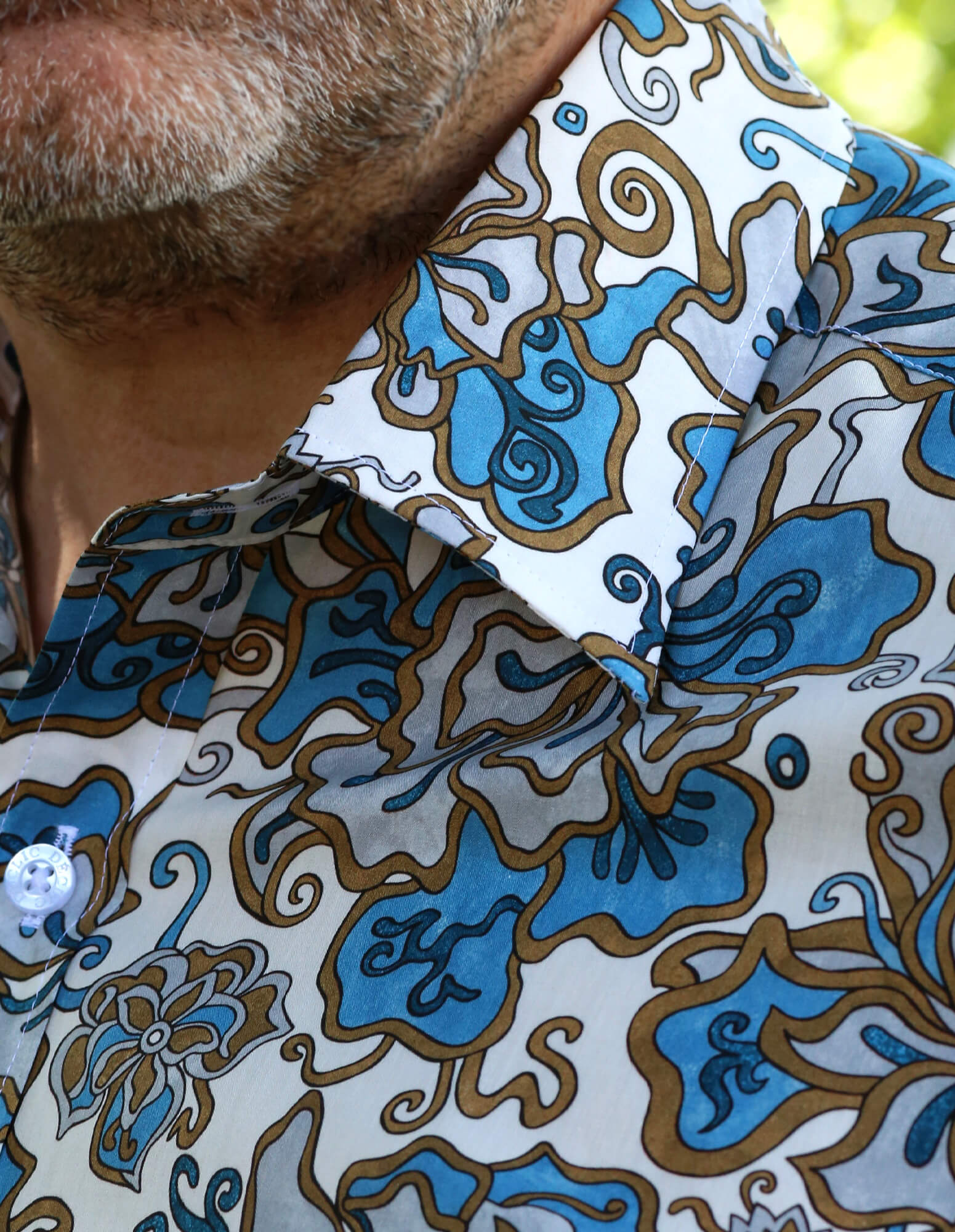 DÉCLIC Liberty King's Road Print Shirt for Men - Stylish Blue Floral Button Up Shirt - Perfect for Casual Wear, Office, and Date Nights