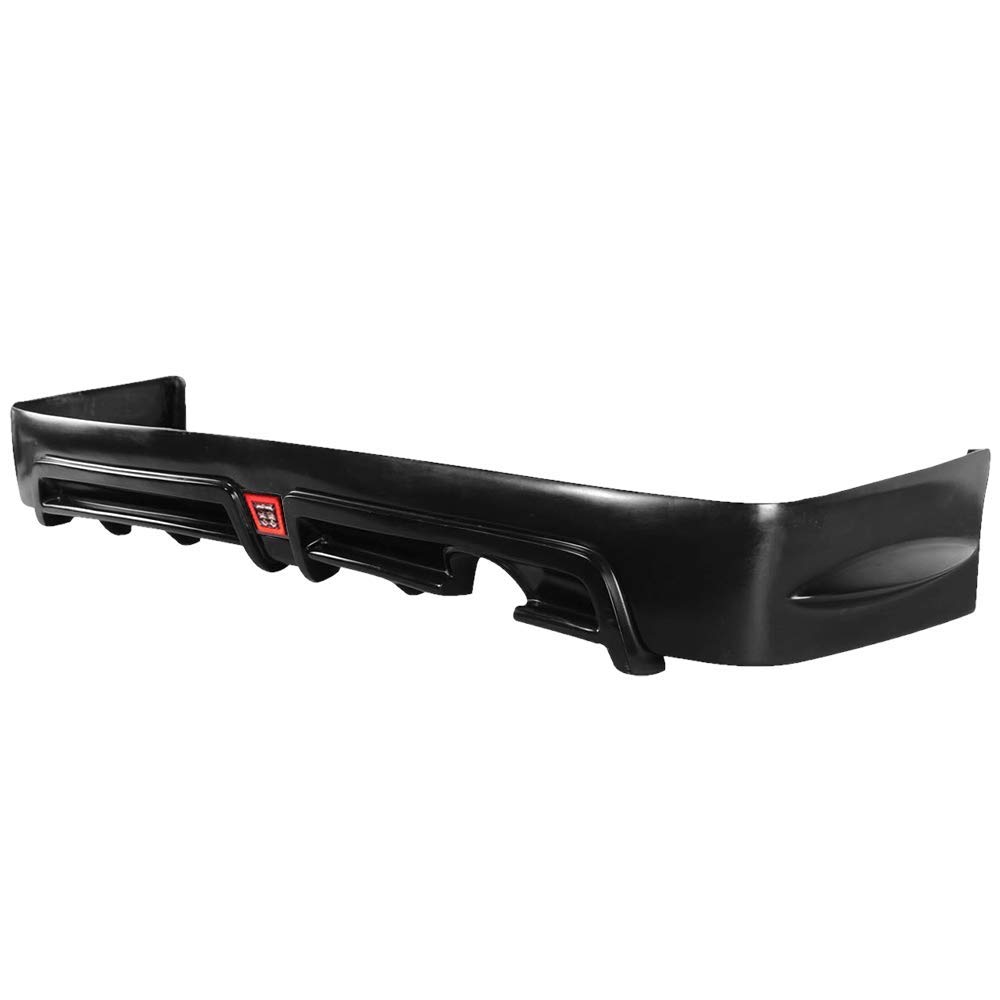 IKON MOTORSPORTS PU Black Rear Bumper Lip Spoiler Splitter for 2006-2011 Honda Civic 4 Door Sedan - Enhances Aerodynamics & Style (Perfect for Car Enthusiasts & Street Racing)