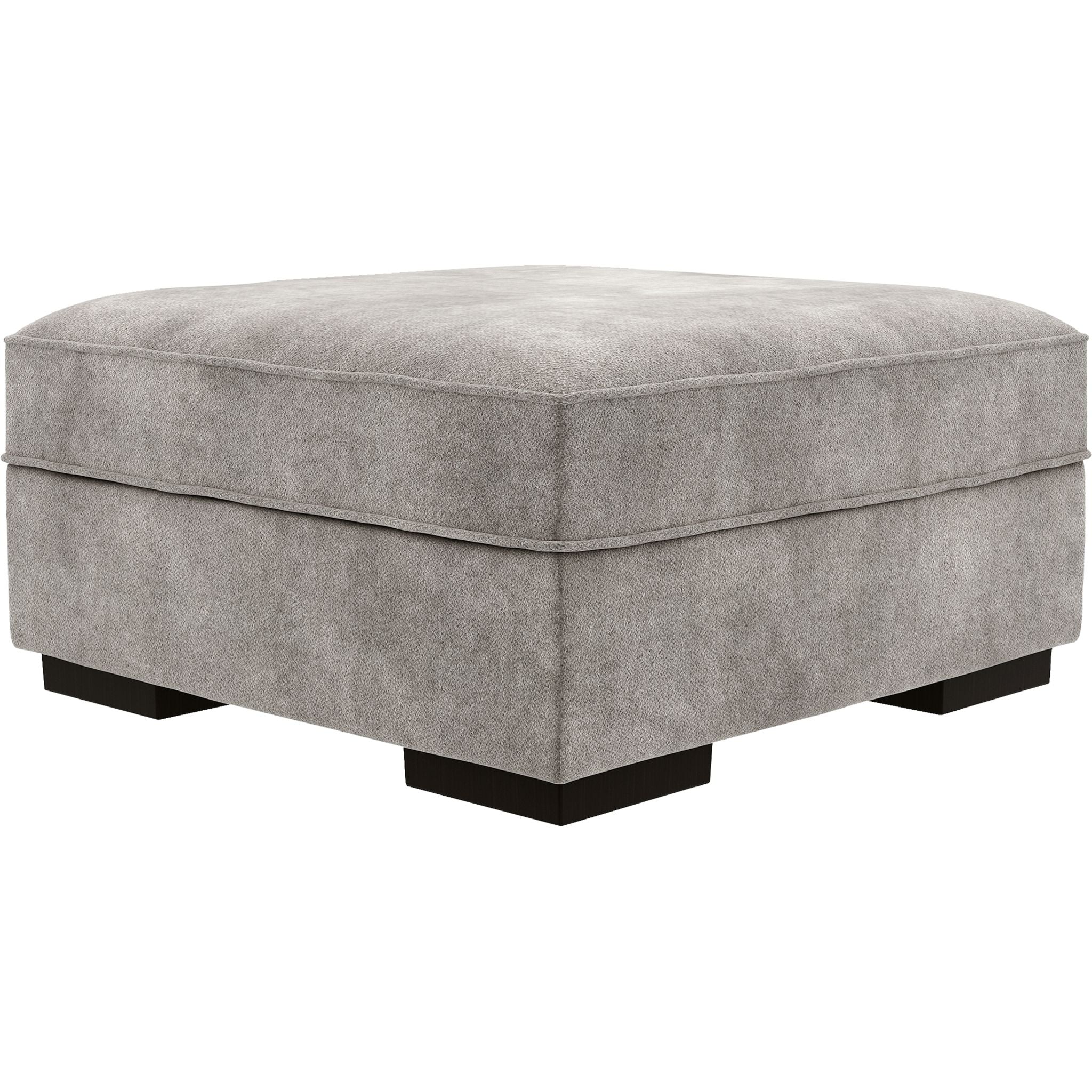 Bardarson Silver Storage Ottoman - Foldable Footrest Stool with Hidden Storage for Living Room, Bedroom, or Office