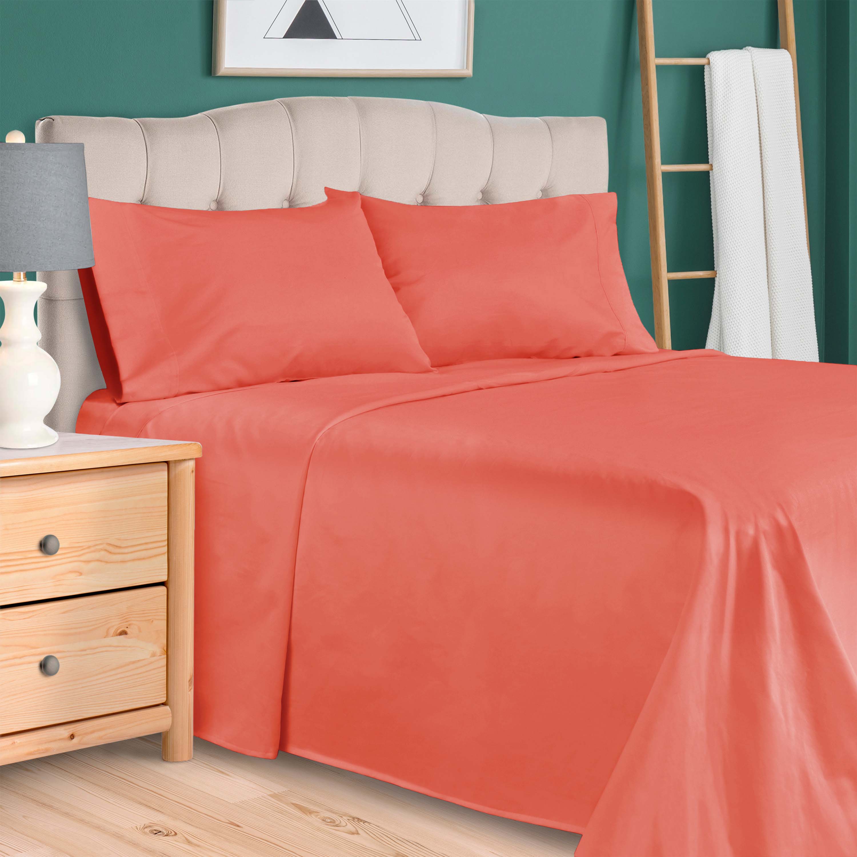 Premium 100% Egyptian Cotton 300 Thread Count Bed Sheet Set - Queen Size, Soft & Breathable for All-Season Comfort - Perfect for Luxury Bedrooms, Hotels, and Guest Rooms
