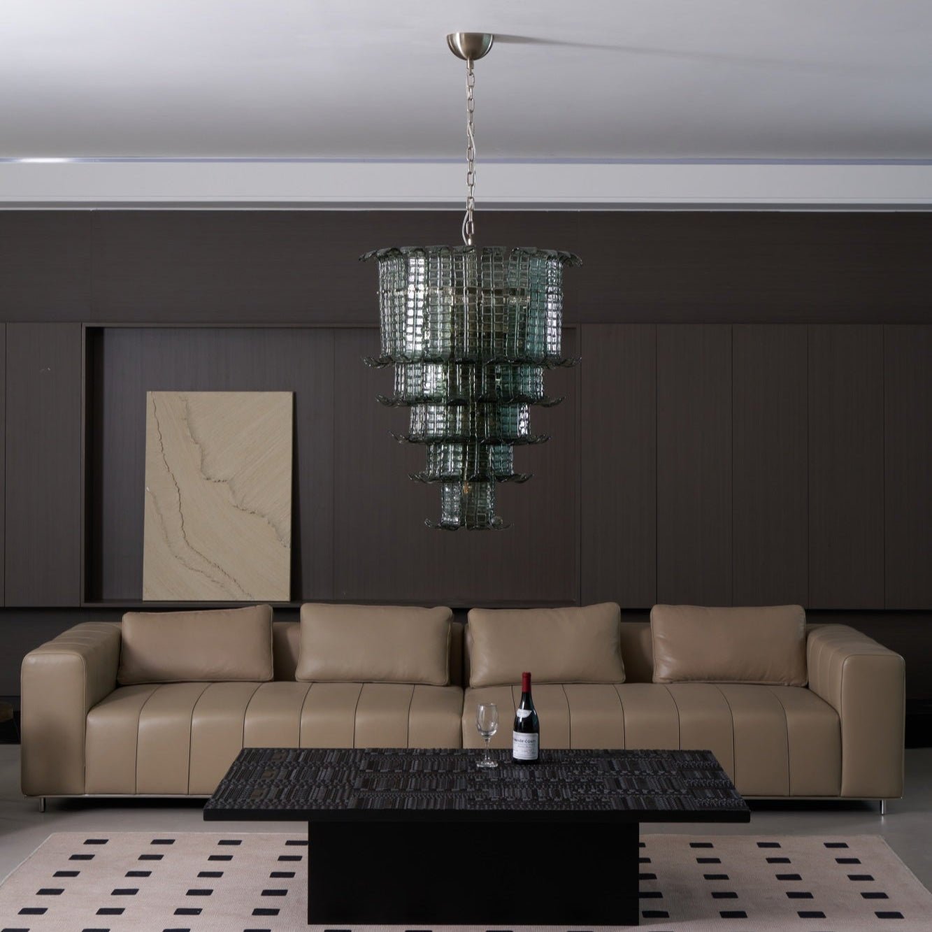 Elegant Cascade Murano Glass Chandelier - Handcrafted Italian Lighting Fixture for Dining Room, Living Room & Bedroom Decor
