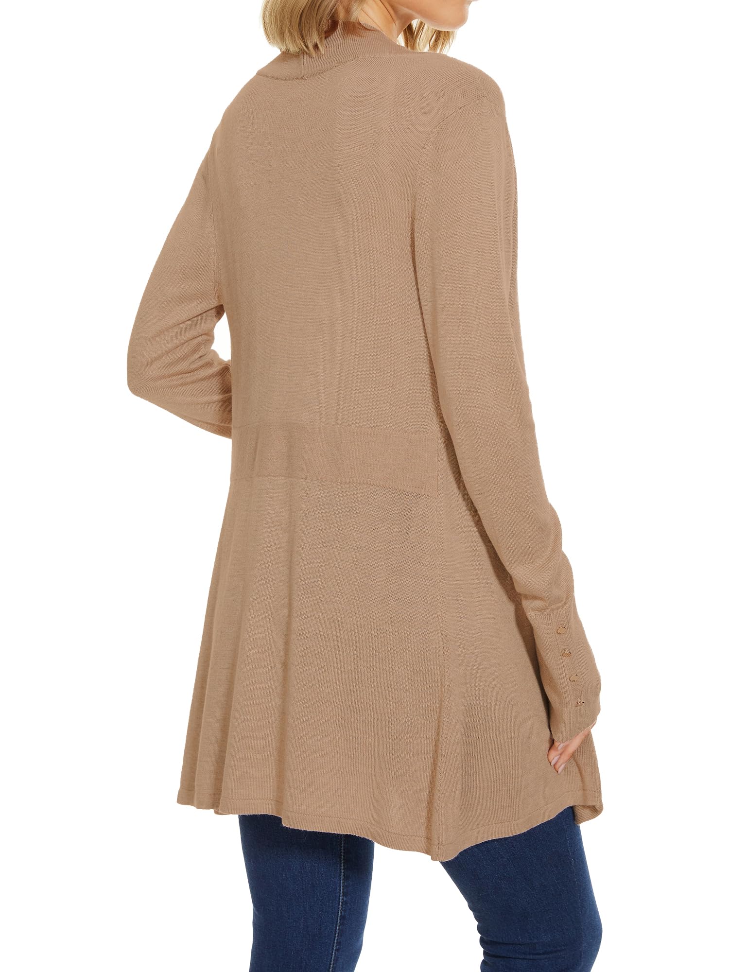 Women's Lightweight Open Front Cardigan Sweater - Long Sleeve Dressy Casual Knit Wrap for Spring & Early Fall | Perfect for Office Wear, Layering & Outdoor Activities