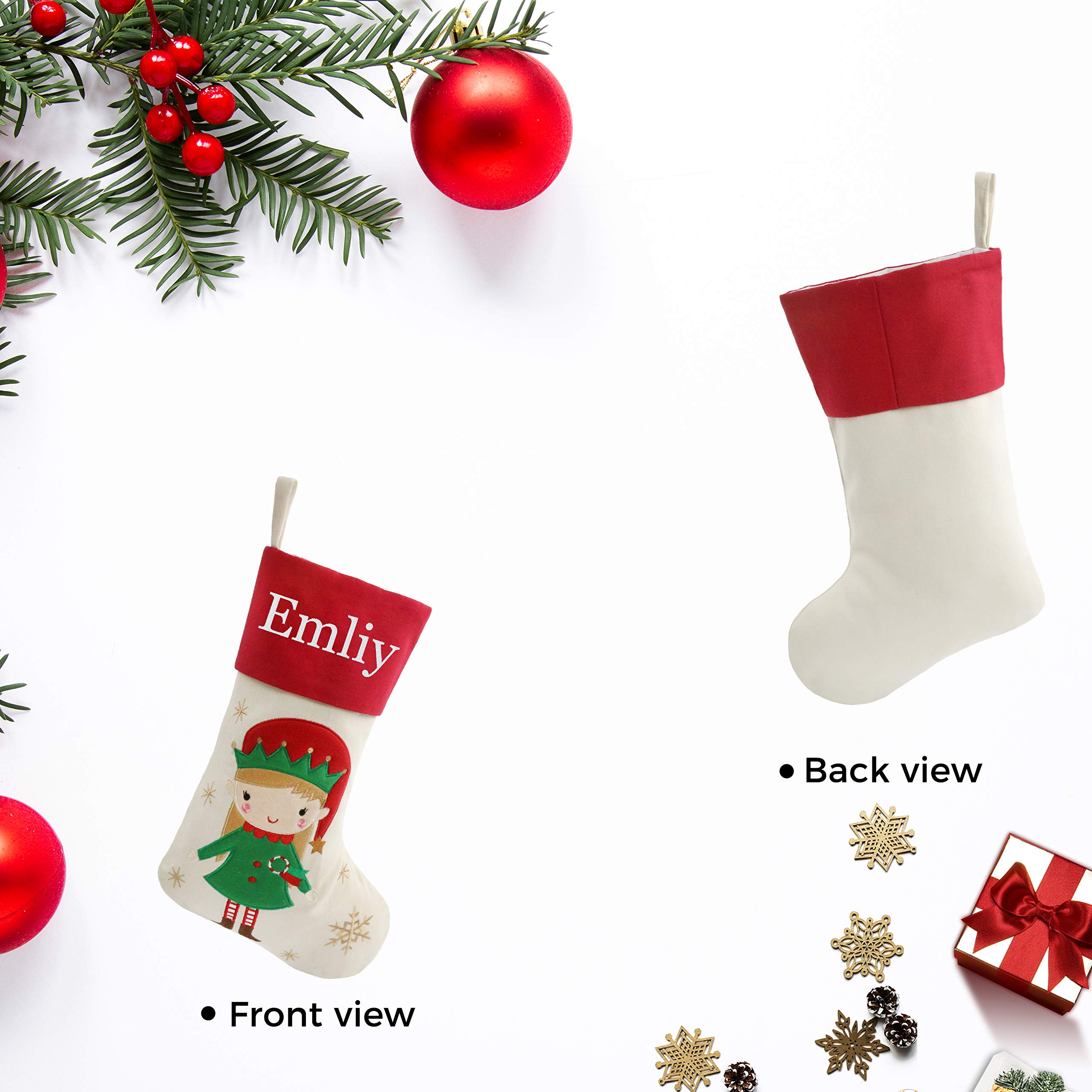 Personalized Christmas Stockings 18 Inch - Custom Embroidered Fireplace Hanging Stockings for Family Holiday Decorations - Perfect Christmas Gift for Home Decor (Style 28) - Ideal for Fireplace Mantel, Christmas Tree Decor & Festive Home Styling