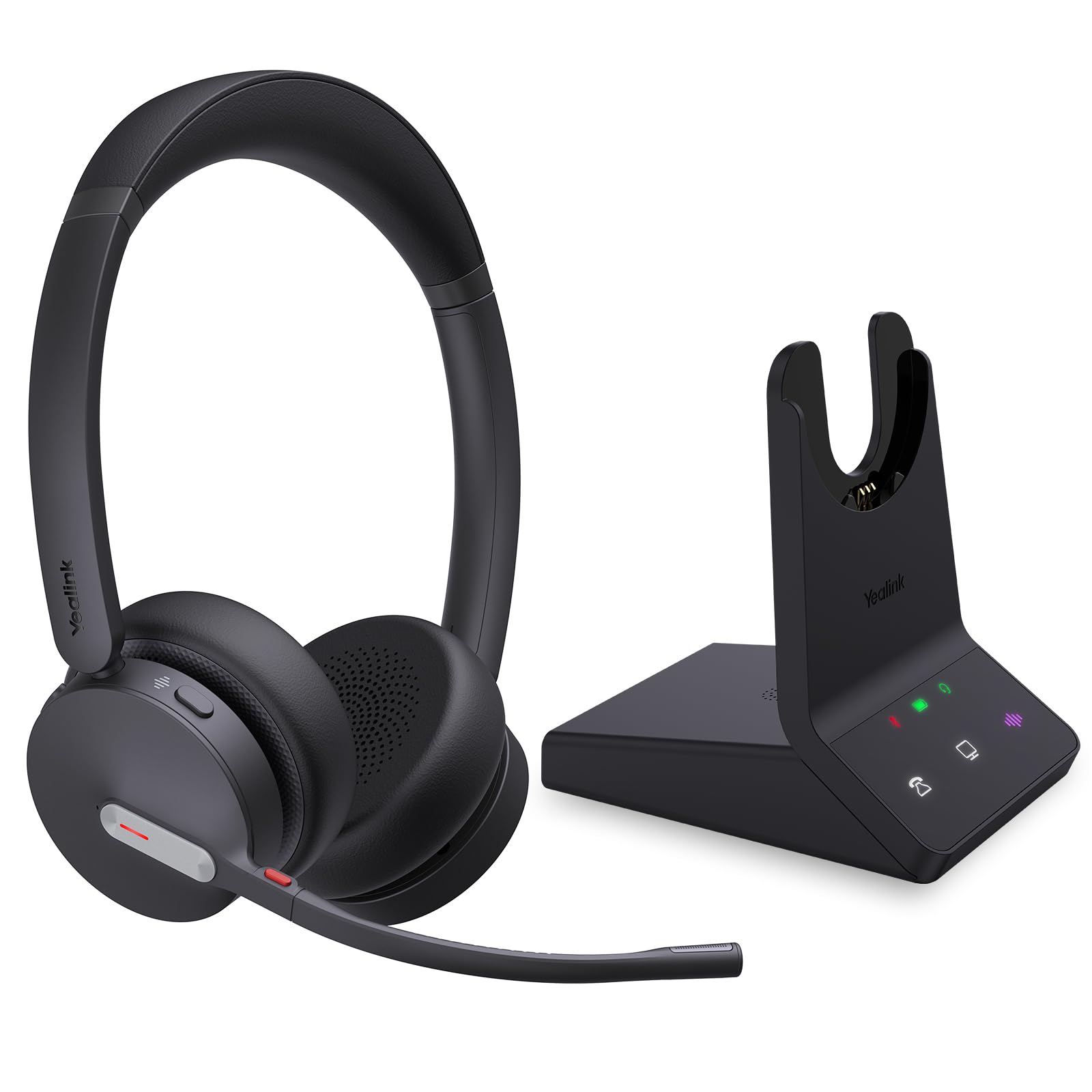 Yealink WH64 Dual UC DECT & Bluetooth Wireless Headset - 606ft Range, Zoom Certified, Noise Cancelling Mic, 32H Talk Time - Compatible with Office Phones, PC, Computer - Ideal for Remote Work, Call Centers & Video Conferencing