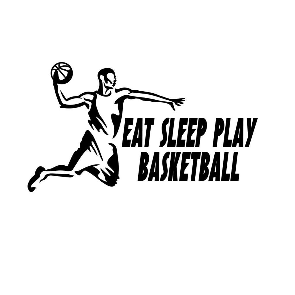 EAT Sleep Play Basketball Sport Decal Sticker - Durable Vinyl for Laptops, Water Bottles & Gym Equipment - Perfect for Basketball Fans & Players