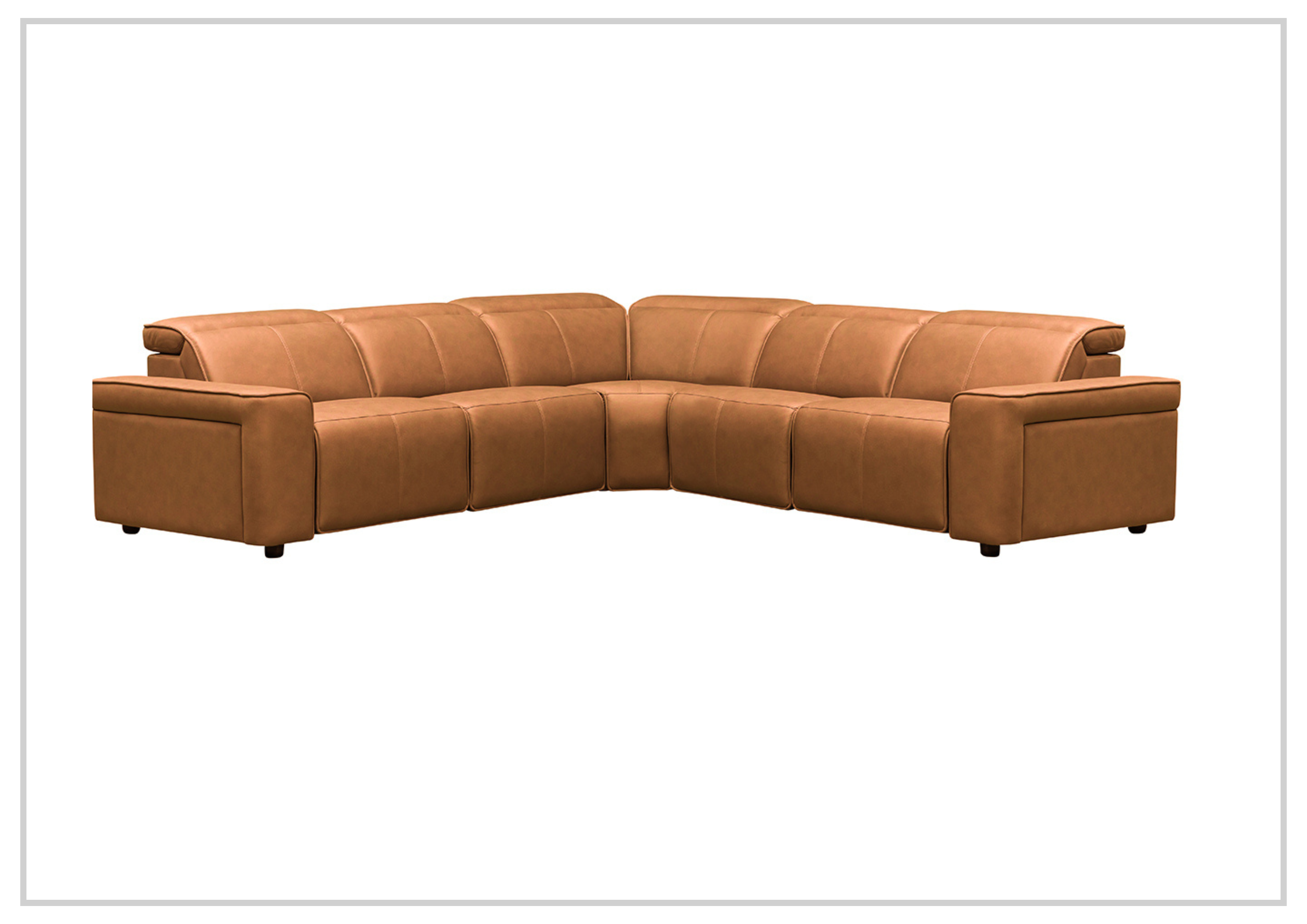 Klaussner Leonardo 6-Piece Power Recliner Sectional Sofa Set with USB Charging - Modern L-Shaped Living Room Furniture for Home Theater & Family Gatherings