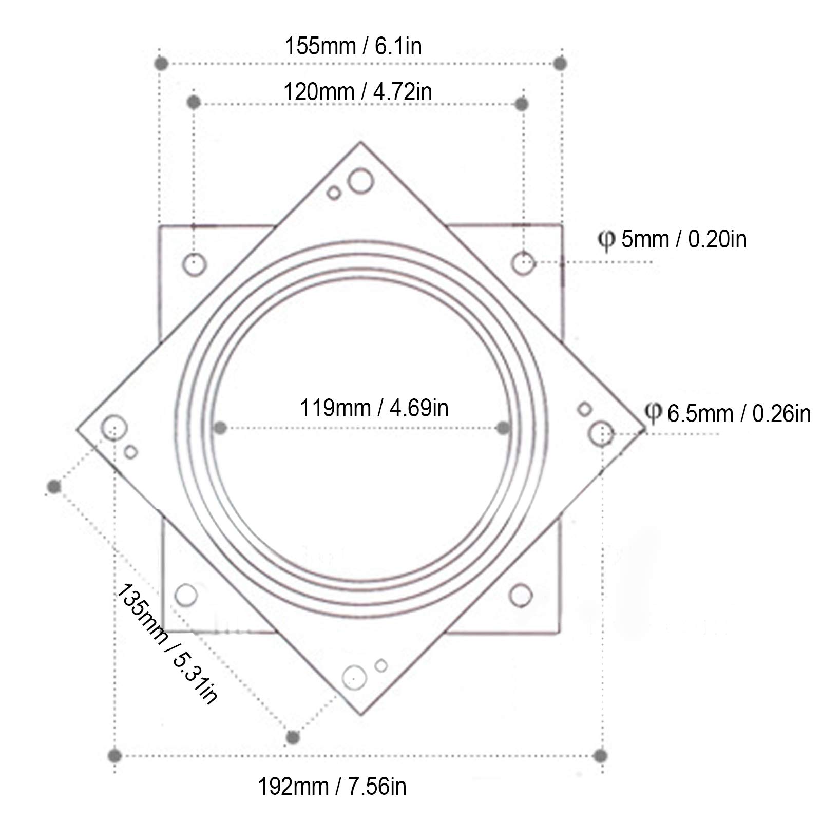155mm Rotating Bearing Plate - Heavy Duty Turntable Base for Bar Stools, Office Chairs & Furniture | 360° Swivel Hardware for Smooth Rotation | Perfect for Home, Office & Commercial Use