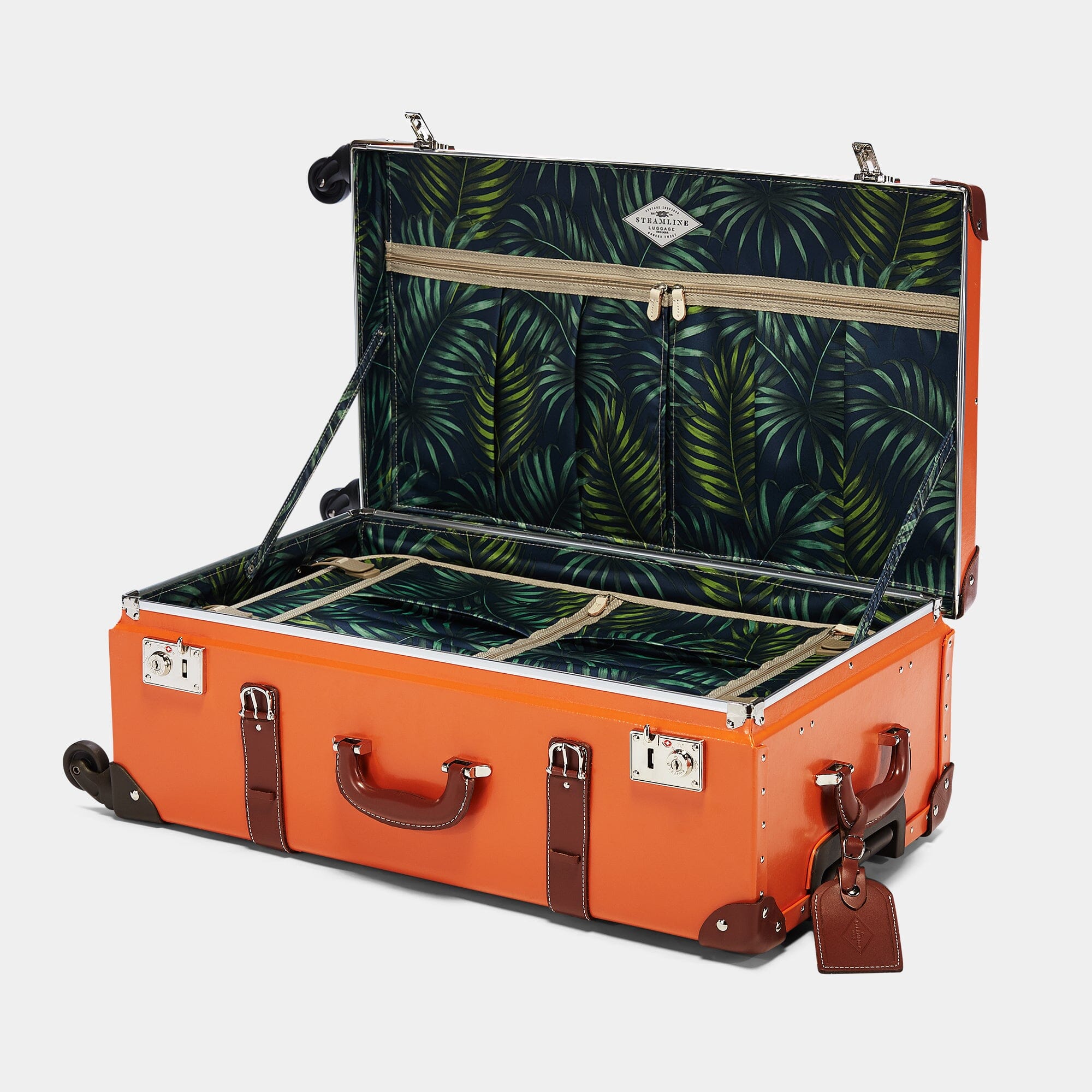 Anthropologist Orange Check-In Spinner Luggage - Stylish & Durable Suitcase for Travel, Business Trips & Vacations