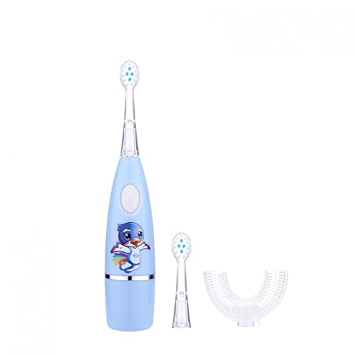 Electric Toothbrush for Kids 3-6 Years - Soft Silicone Brush Heads for Gentle Teeth Cleaning & Whitening - Cartoon Toothbrush Kit for Toddlers & Preschoolers - Perfect for Morning & Bedtime Oral Care Routines