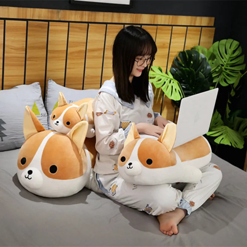85cm Giant Cute Corgi Dog Plush Toy - Soft Stuffed Animal Puppy Pillow, Kawaii Lovely Doll for Kids | Perfect Christmas Gift, Birthday Present & Home Decor Cuddly Companion