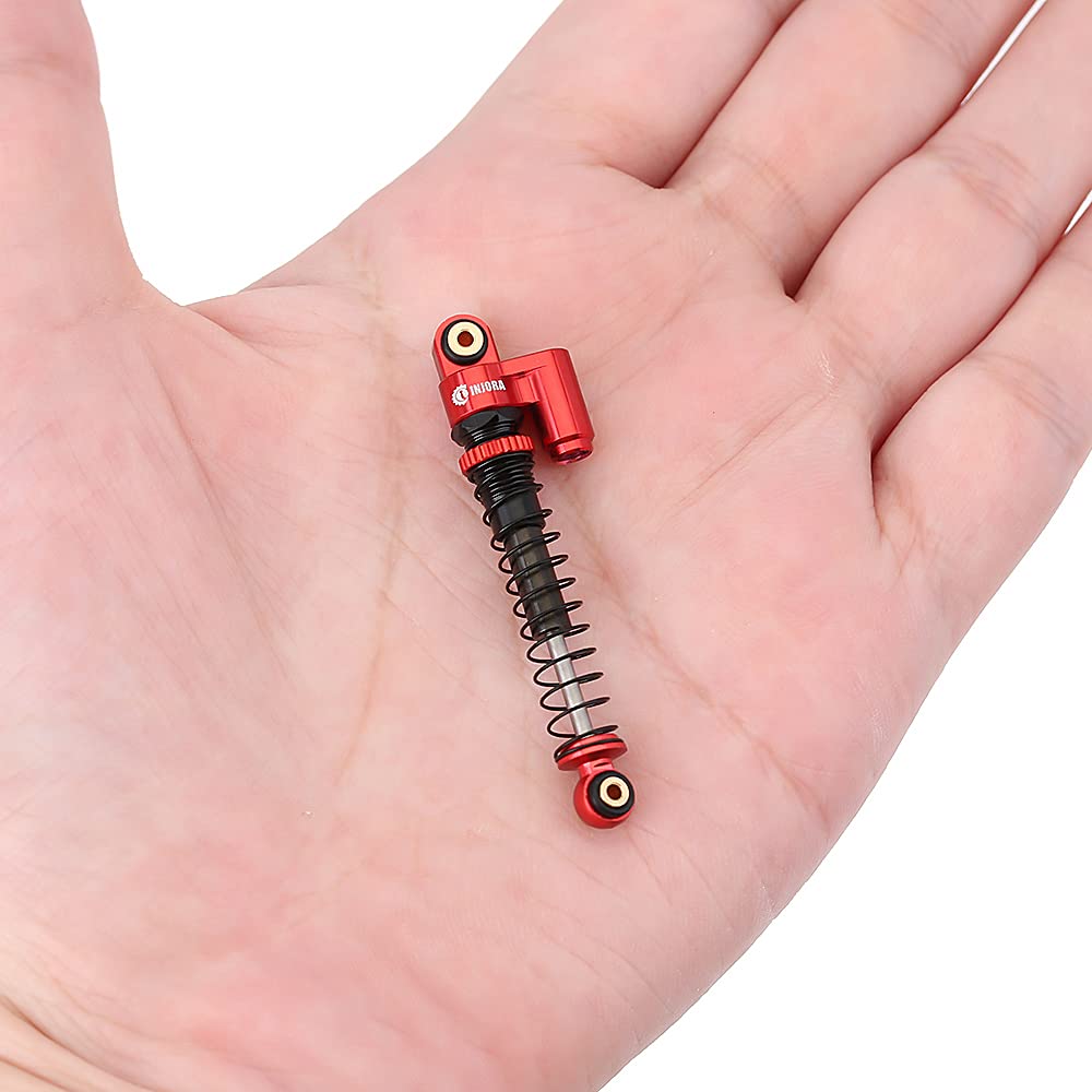 **INJORA SCX24 RC Crawler Tires & Shocks - Soft Rubber Off-Road Wheels with Foam Inserts & Threaded Shocks for Rock Crawling - Compatible with SCX24 Models - Perfect for Kids, Teens, and Adults - Ideal for Trail, Rock, and Off-Road Adventures**
